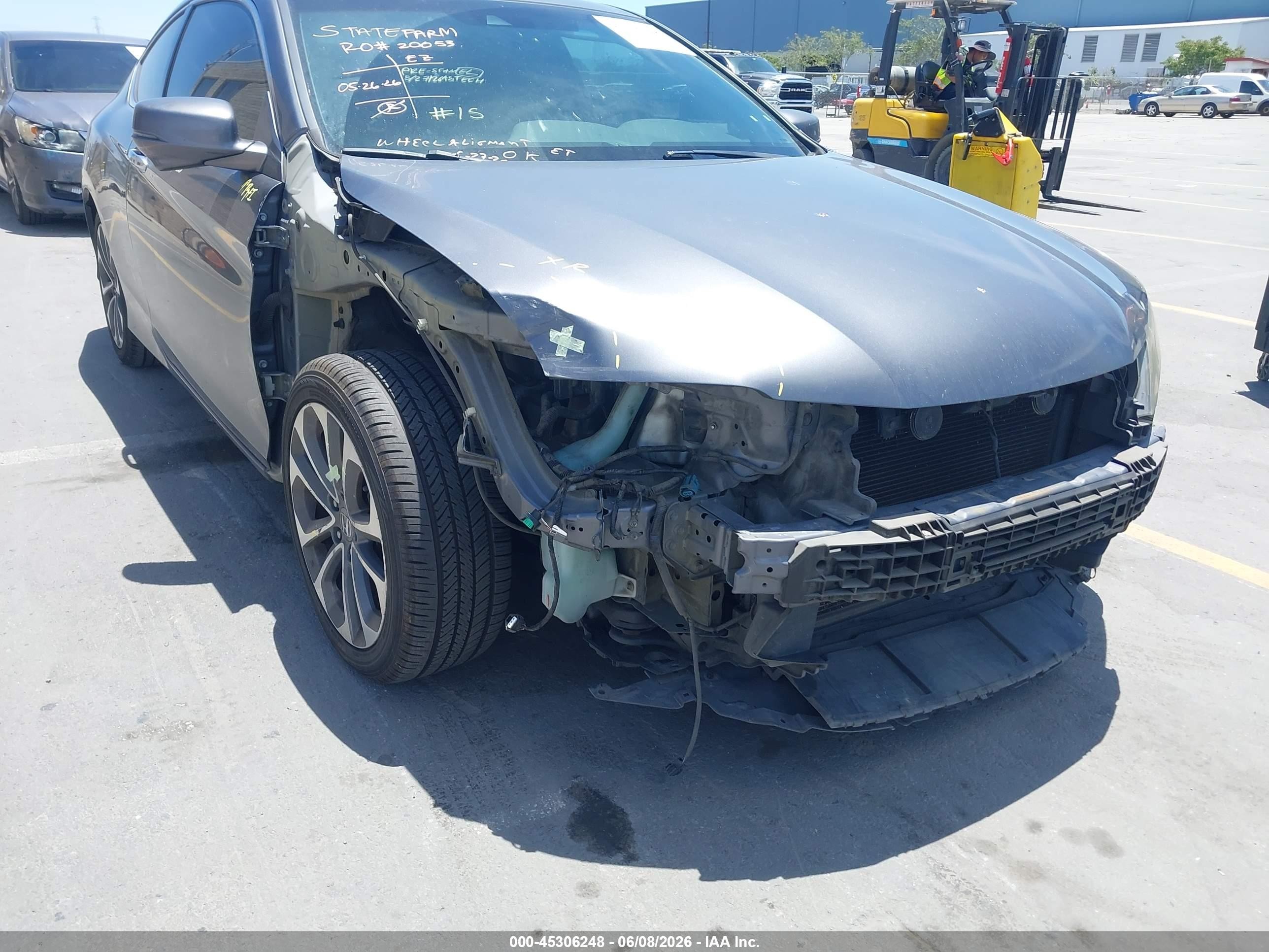 2013 Honda Accord Ex-l V-6 Gray vin: 1HGCT2B80DA001282