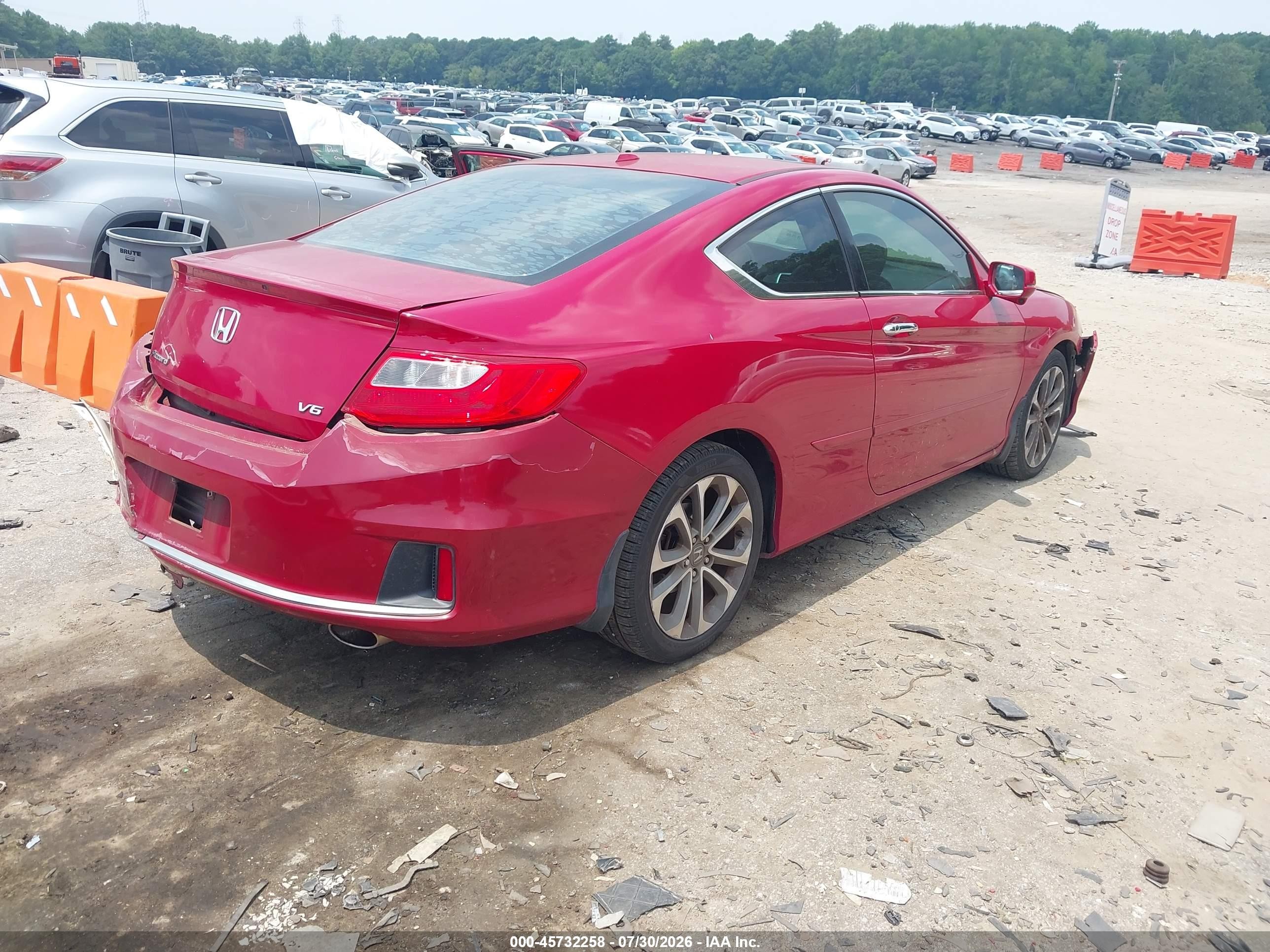2014 Honda Accord Ex-l V-6 Red vin: 1HGCT2B80EA000182