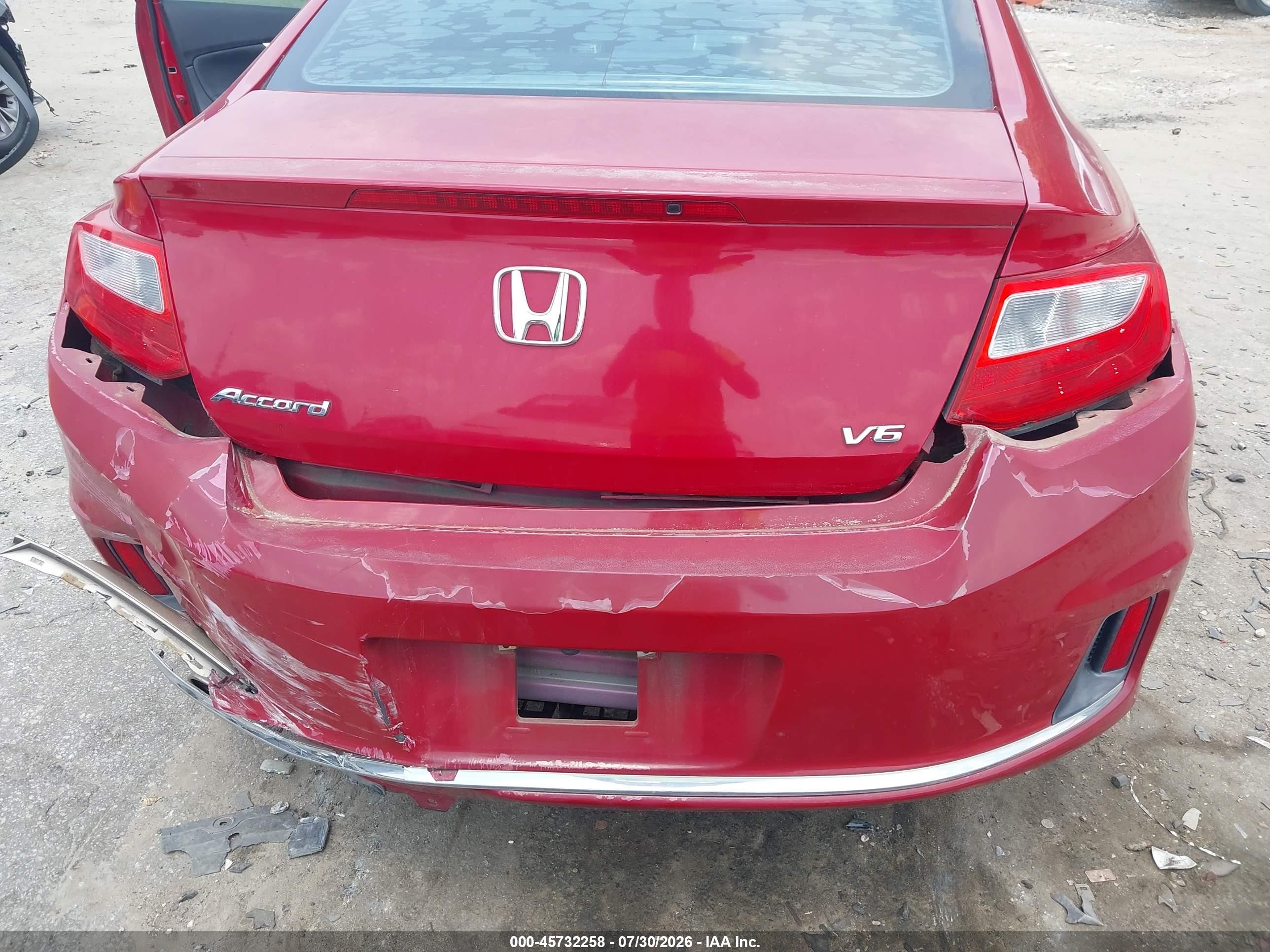 2014 Honda Accord Ex-l V-6 Red vin: 1HGCT2B80EA000182