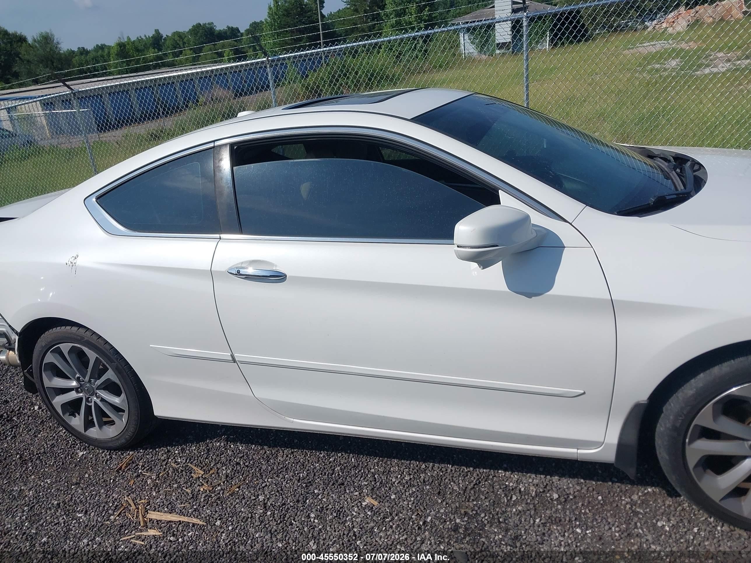 2014 Honda Accord Ex-l V-6 White vin: 1HGCT2B81EA002779