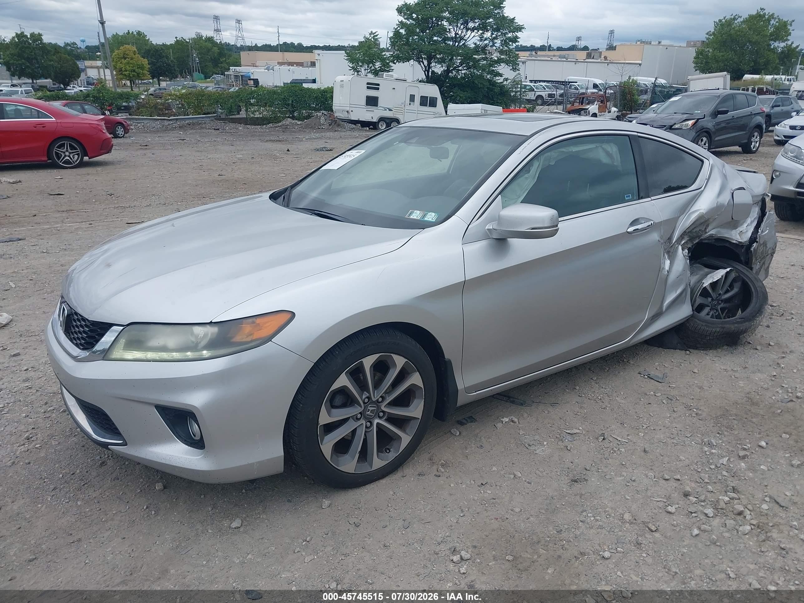 2014 Honda Accord Ex-l V-6 Silver vin: 1HGCT2B81EA008548