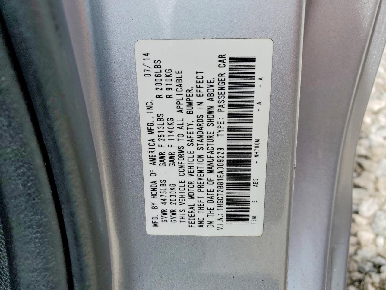 2014 Honda Accord Exl Серебряный vin: 1HGCT2B81EA009229