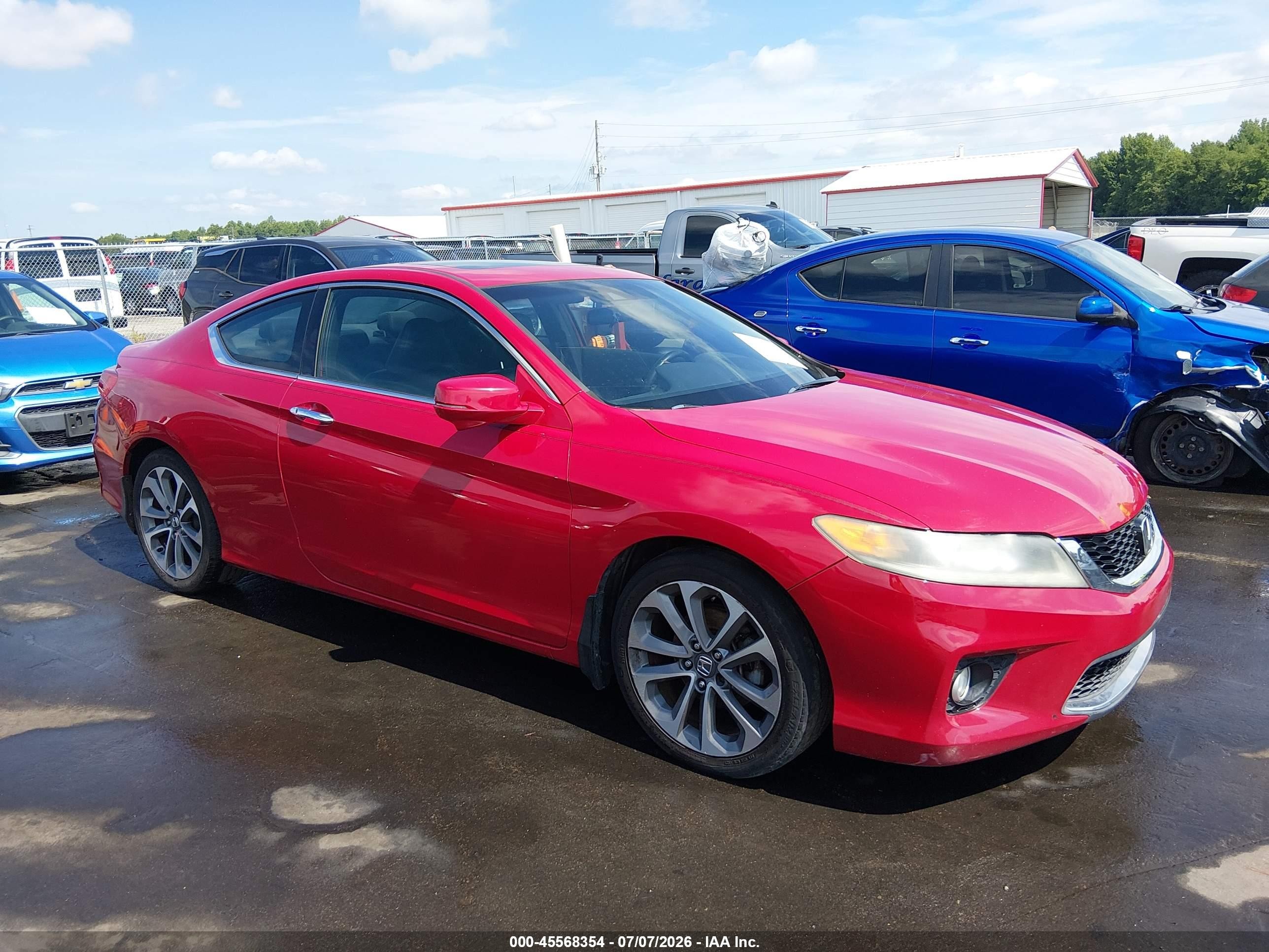2013 Honda Accord Ex-l V-6 Red vin: 1HGCT2B82DA000117