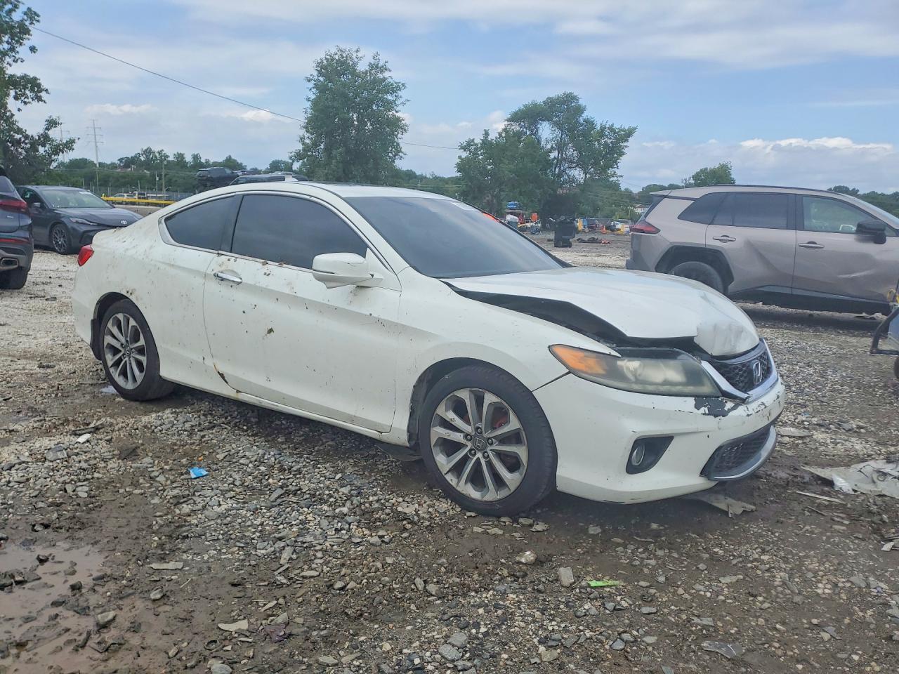 2013 Honda Accord Exl White vin: 1HGCT2B82DA000621