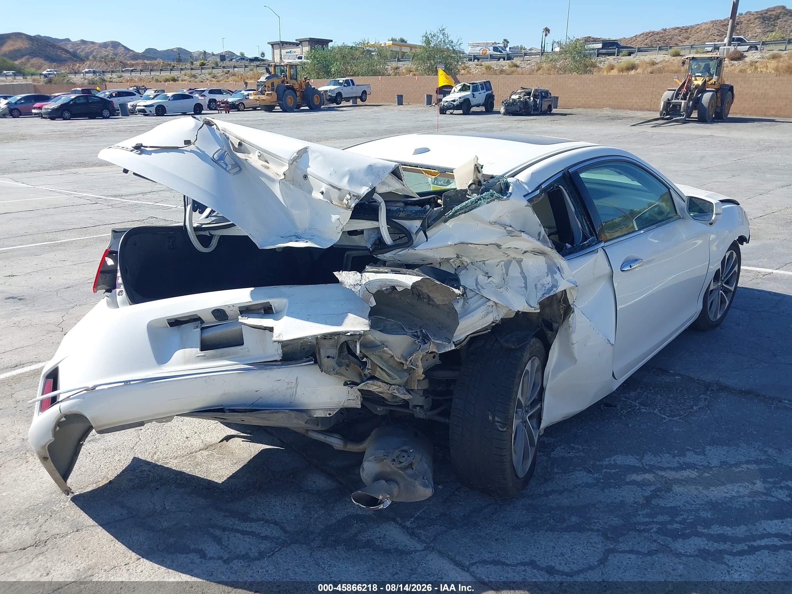 2014 Honda Accord Ex-l V-6 White vin: 1HGCT2B82EA001575