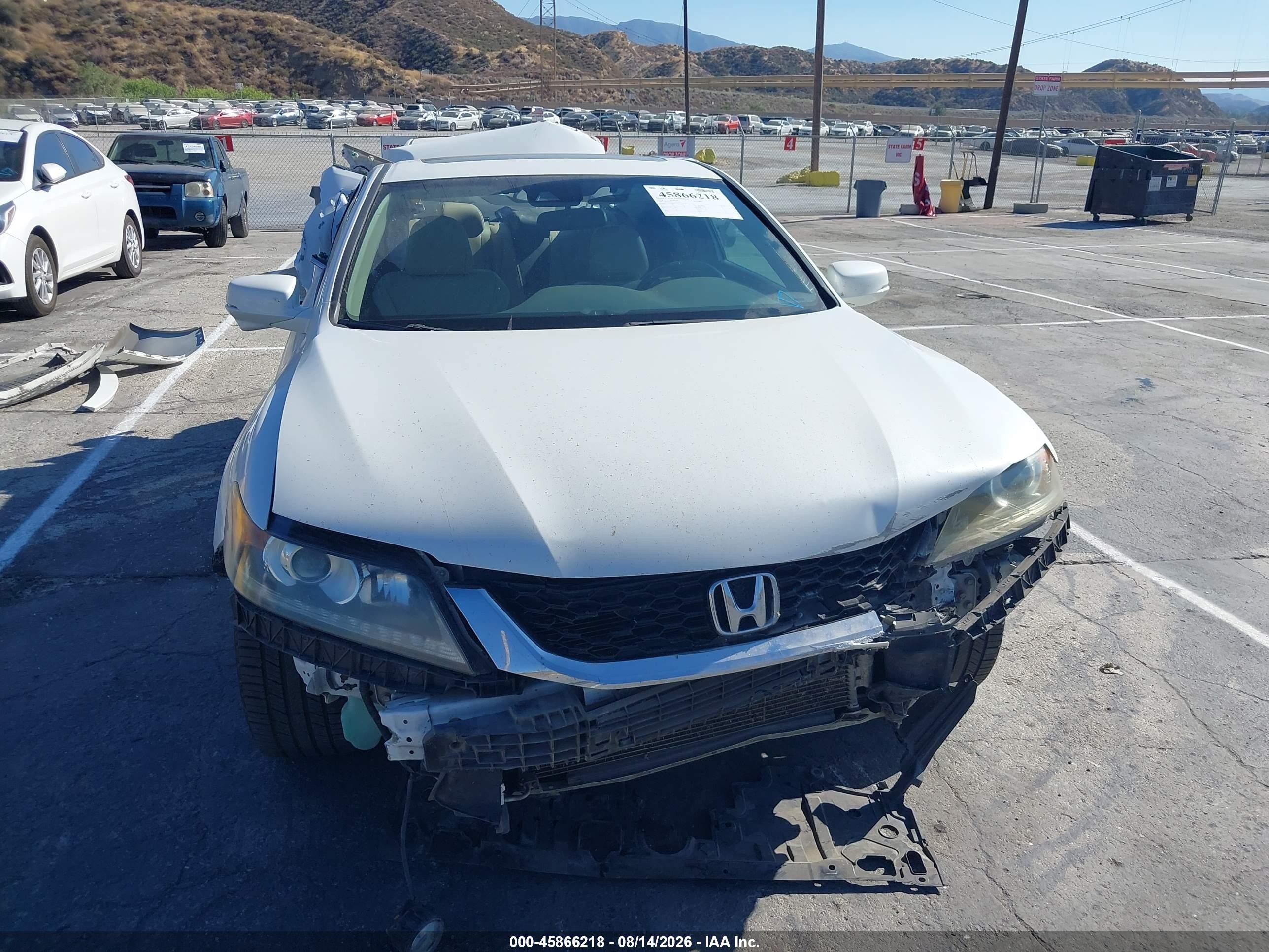 2014 Honda Accord Ex-l V-6 White vin: 1HGCT2B82EA001575