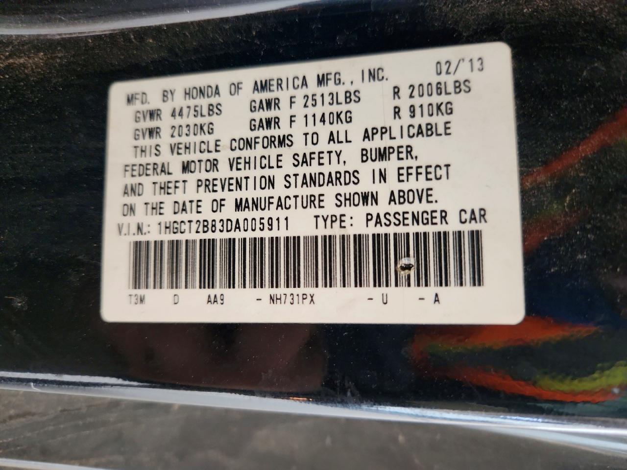 2013 Honda Accord Exl Black vin: 1HGCT2B83DA005911