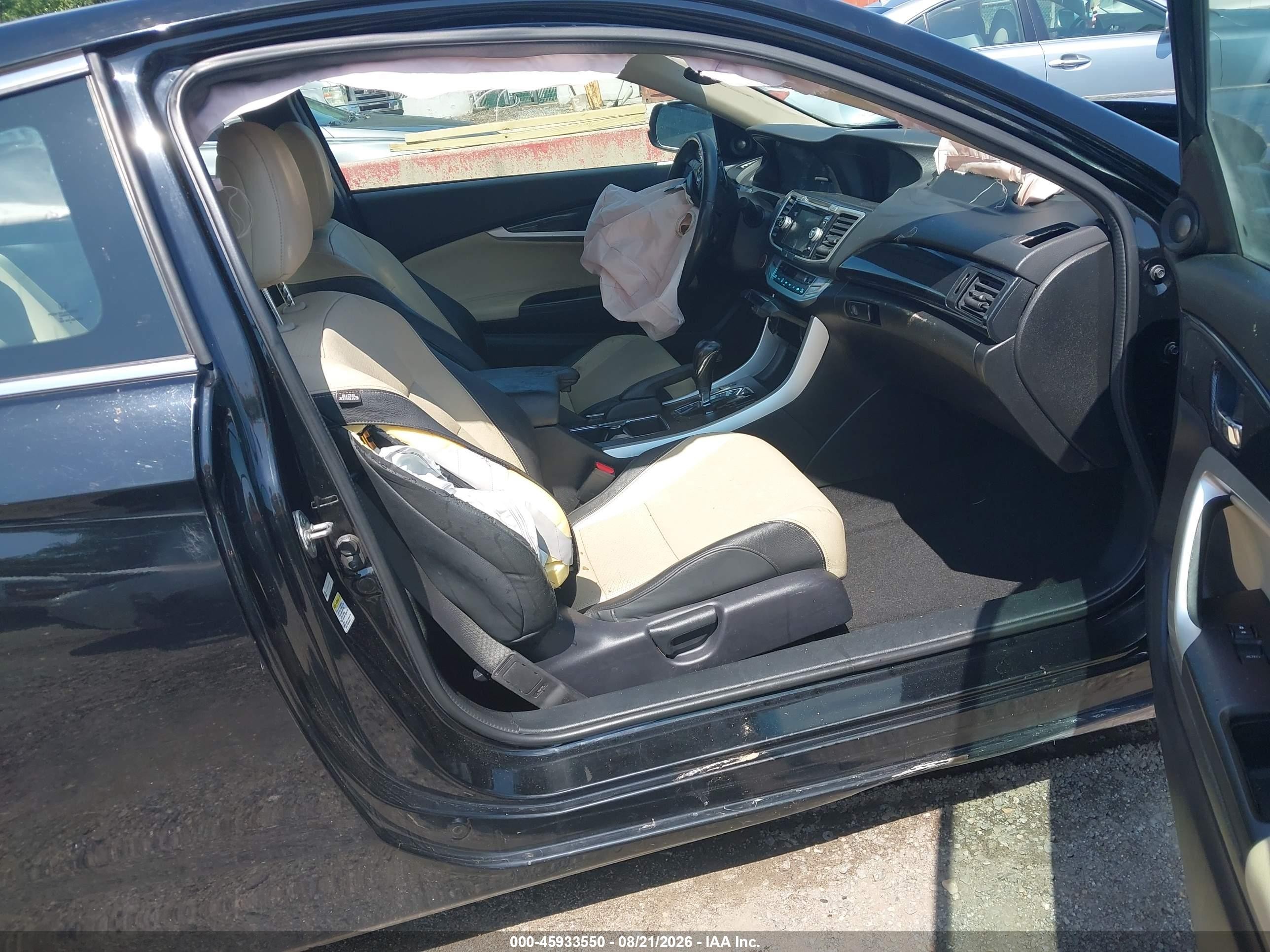 2013 Honda Accord Ex-l V-6 Black vin: 1HGCT2B83DA010025