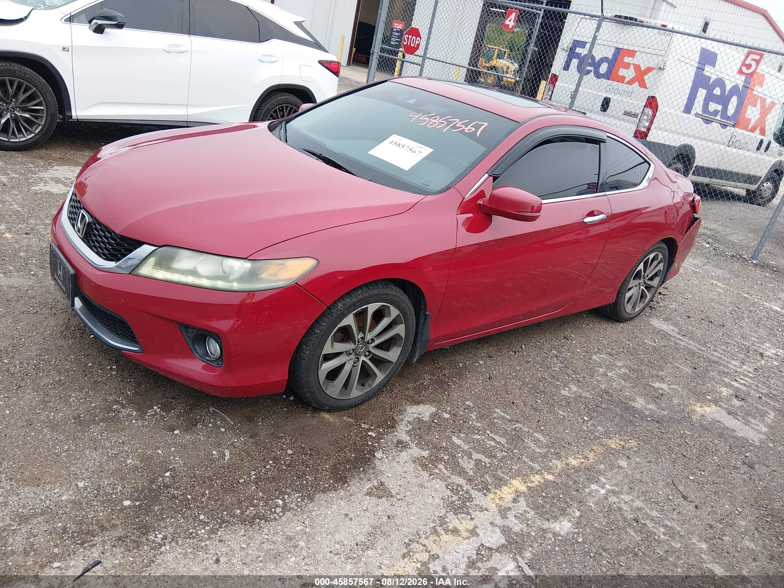 2013 Honda Accord Ex-l V-6 Red vin: 1HGCT2B83DA010784