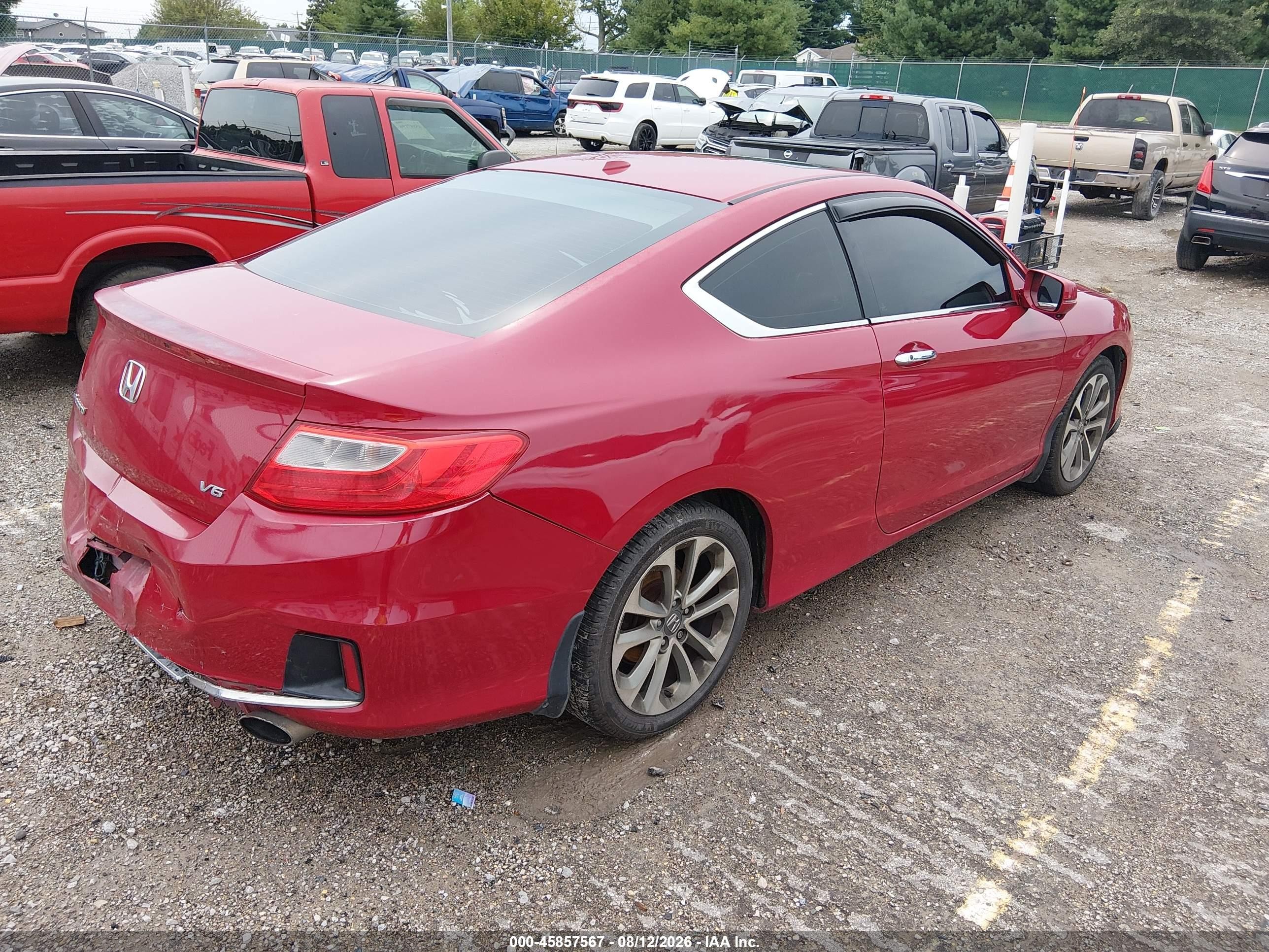 2013 Honda Accord Ex-l V-6 Red vin: 1HGCT2B83DA010784