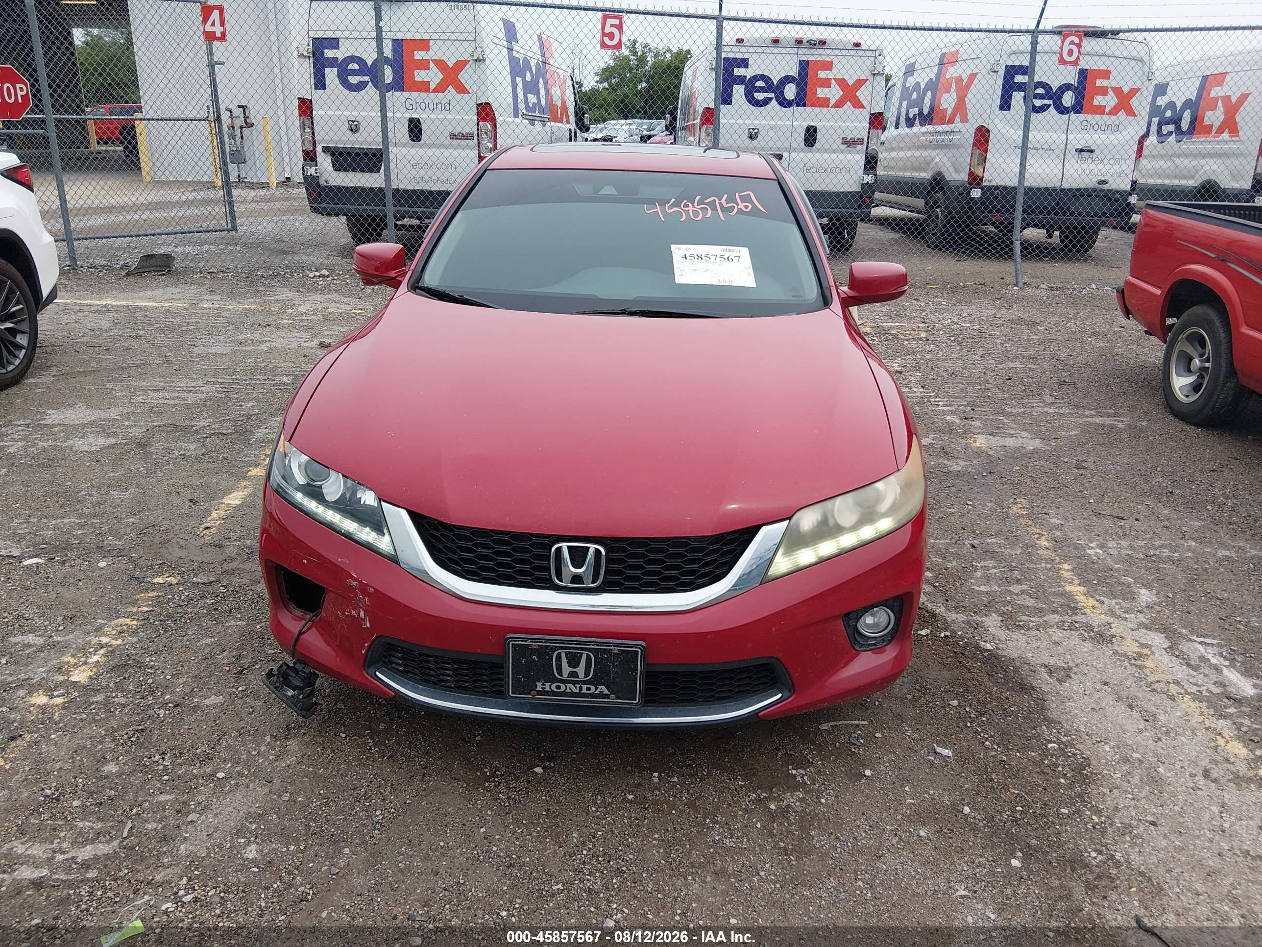 2013 Honda Accord Ex-l V-6 Red vin: 1HGCT2B83DA010784