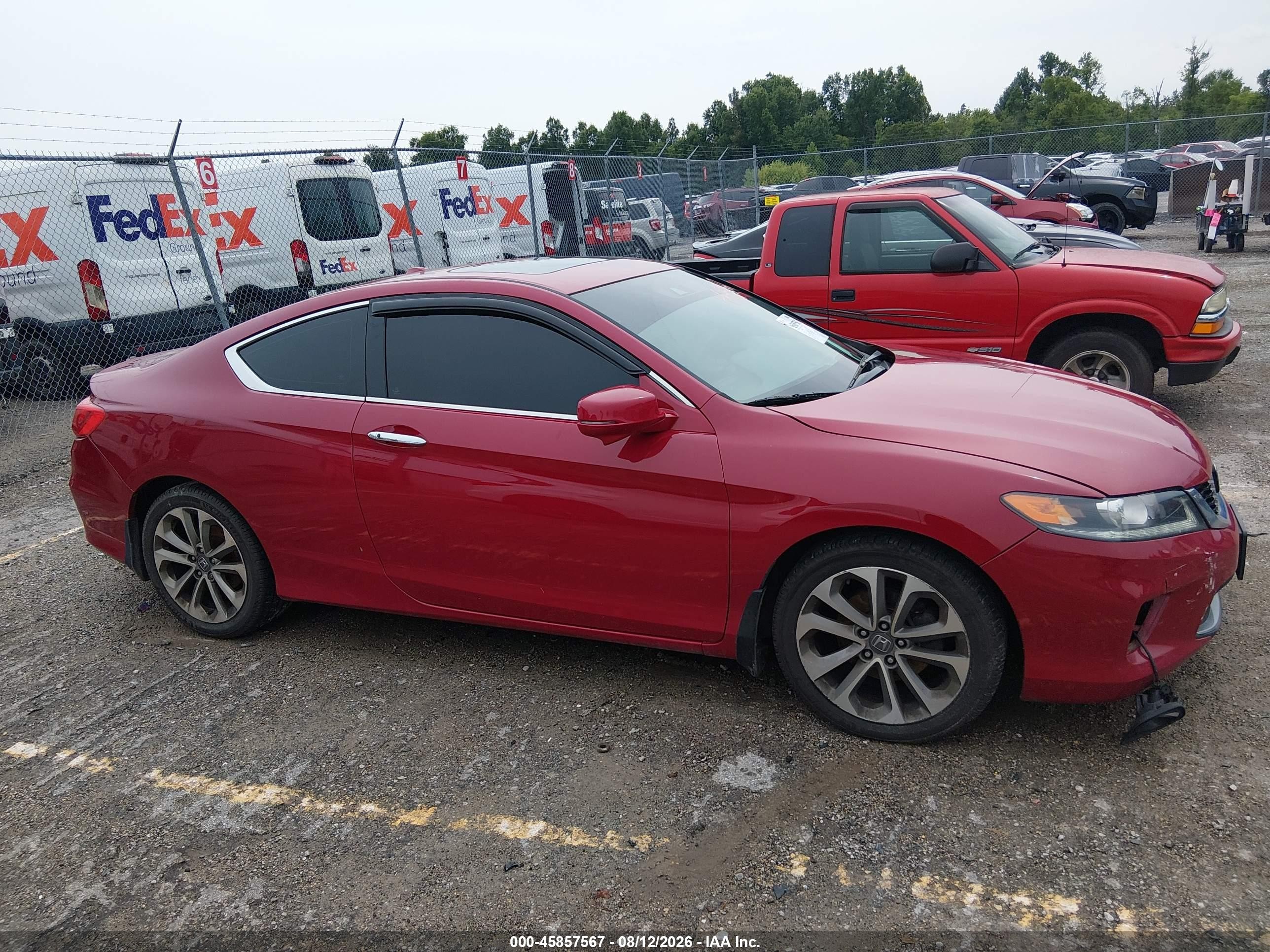 2013 Honda Accord Ex-l V-6 Red vin: 1HGCT2B83DA010784