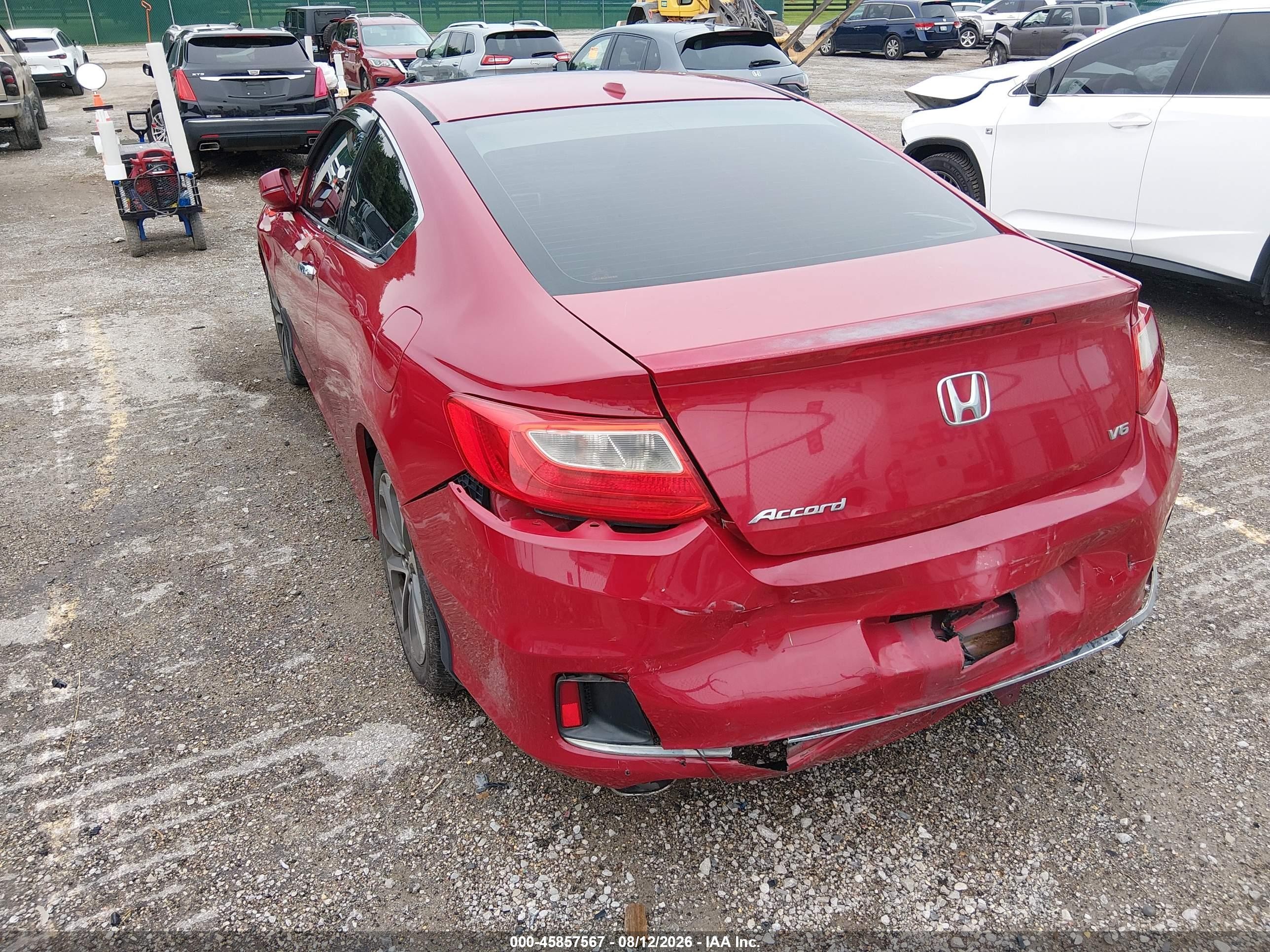 2013 Honda Accord Ex-l V-6 Red vin: 1HGCT2B83DA010784