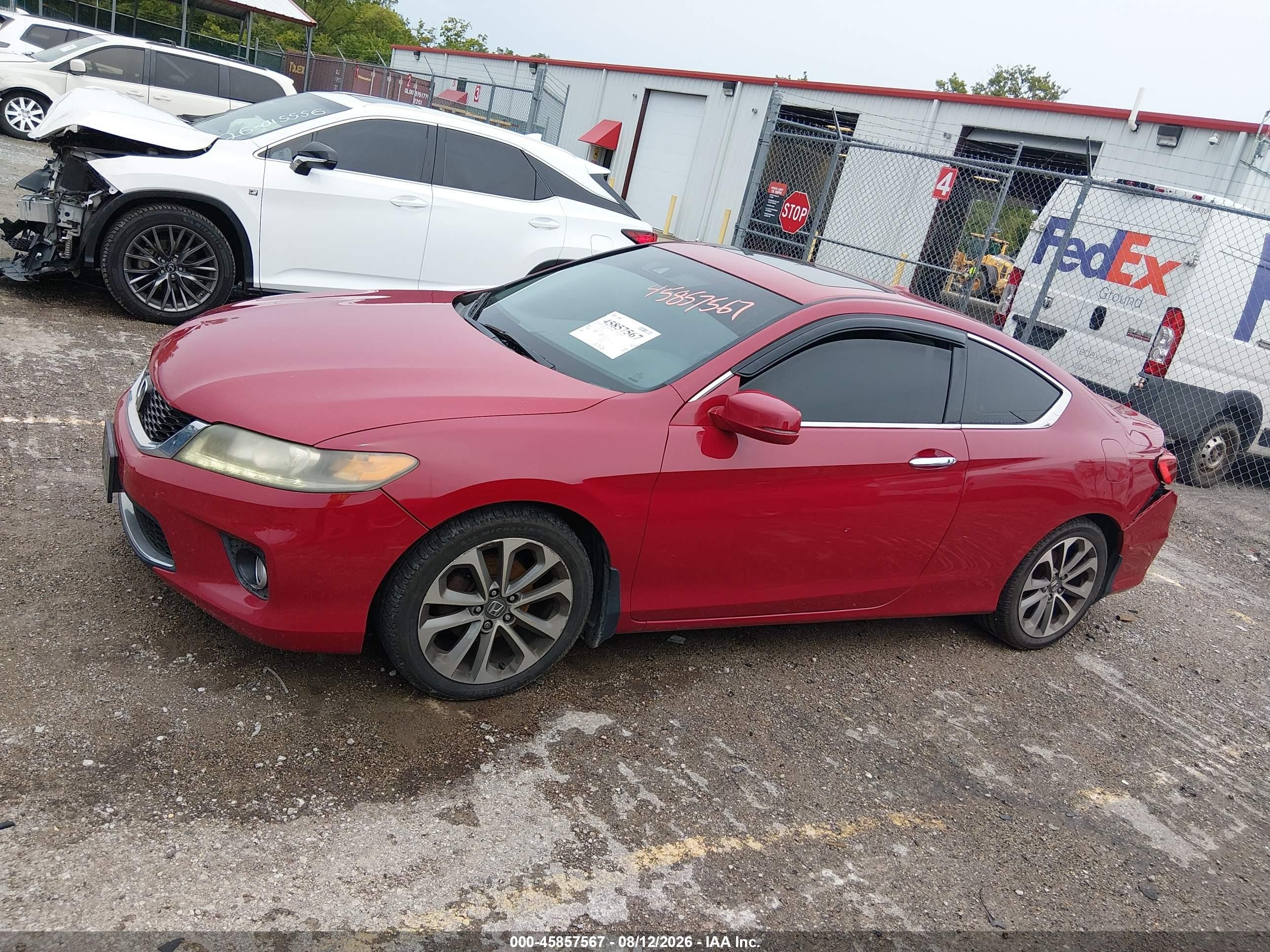 2013 Honda Accord Ex-l V-6 Red vin: 1HGCT2B83DA010784