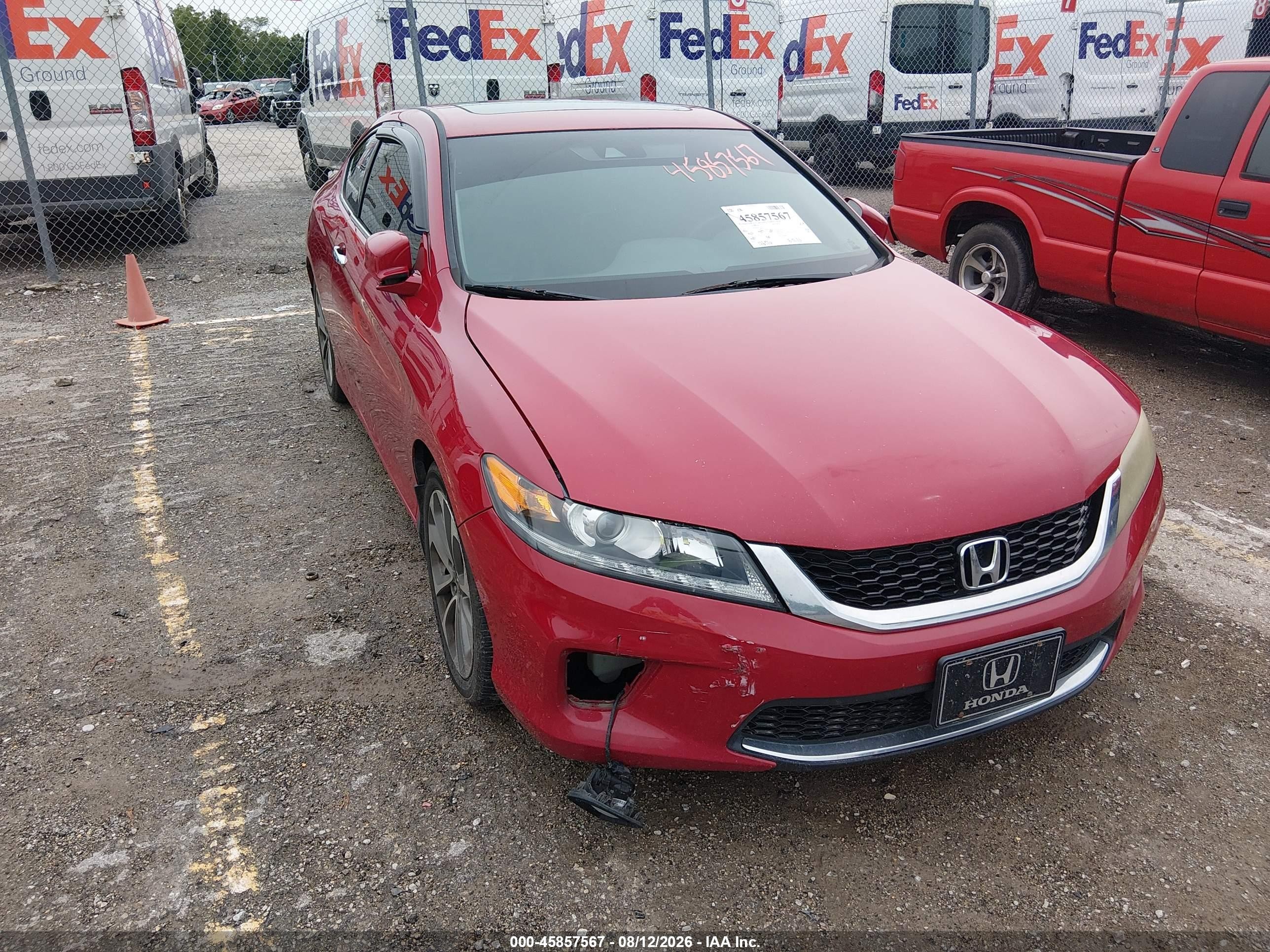 2013 Honda Accord Ex-l V-6 Red vin: 1HGCT2B83DA010784