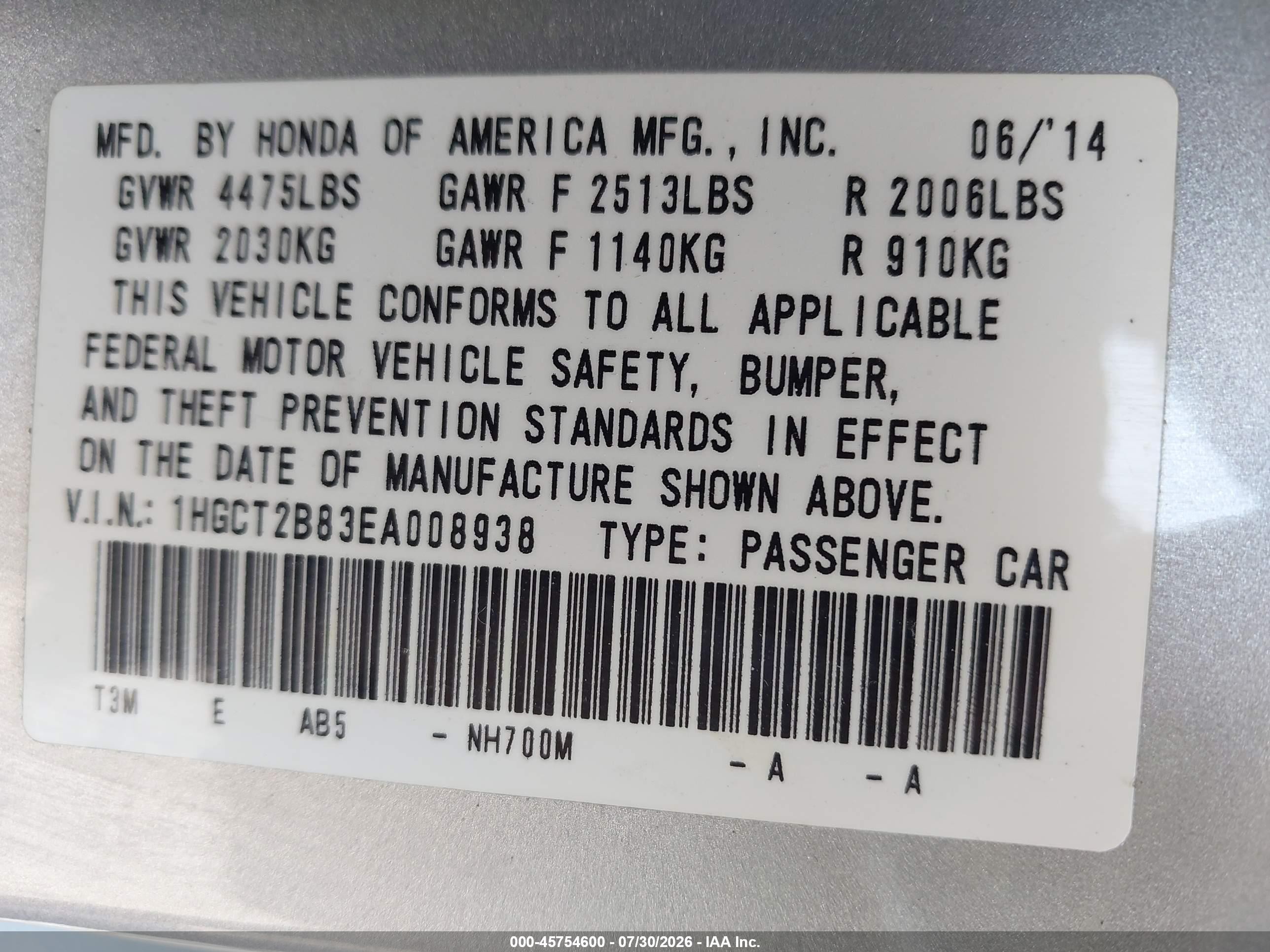 2014 Honda Accord Ex-l V-6 Gray vin: 1HGCT2B83EA008938