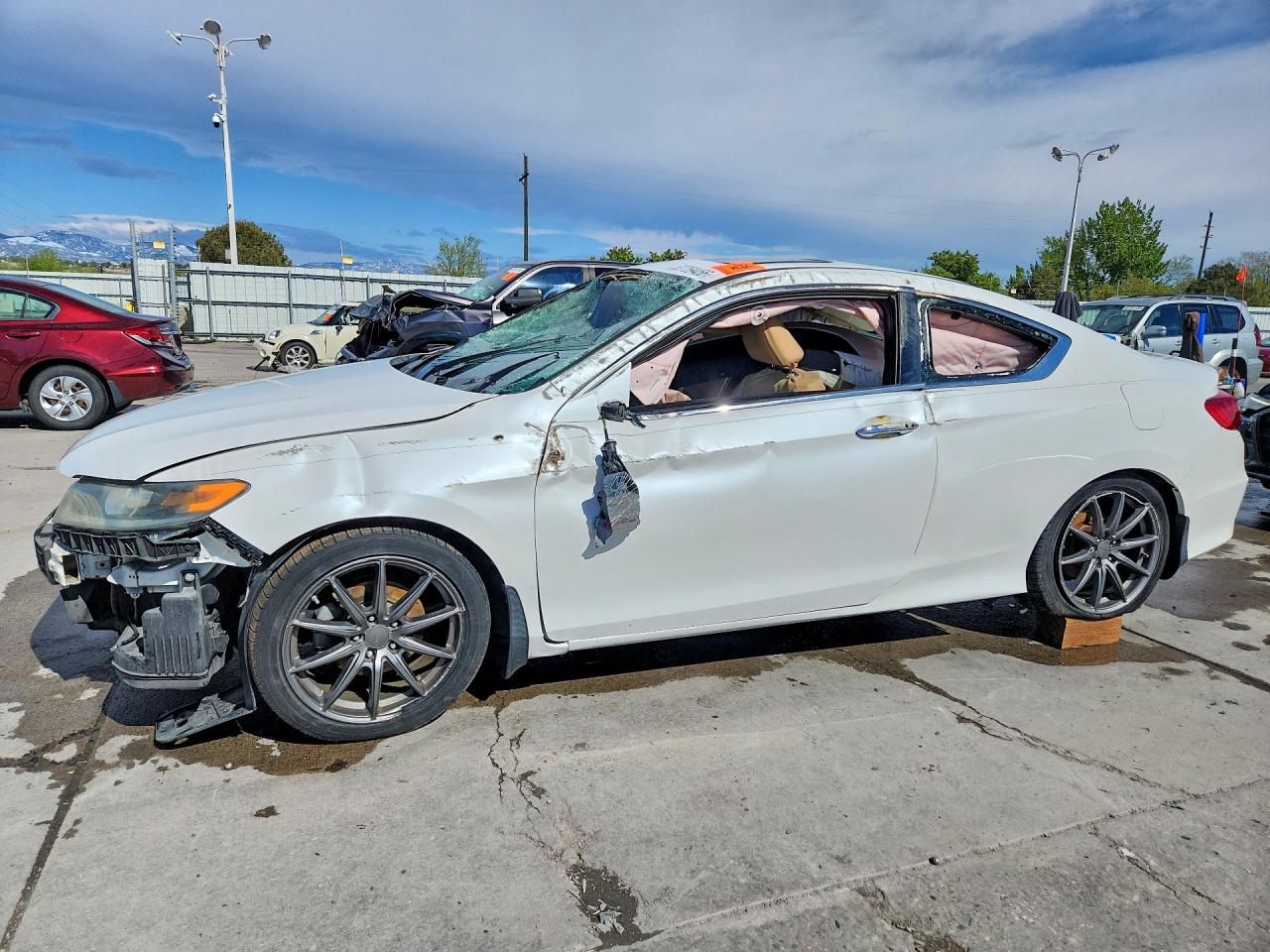 2015 Honda Accord Exl White vin: 1HGCT2B83FA001991