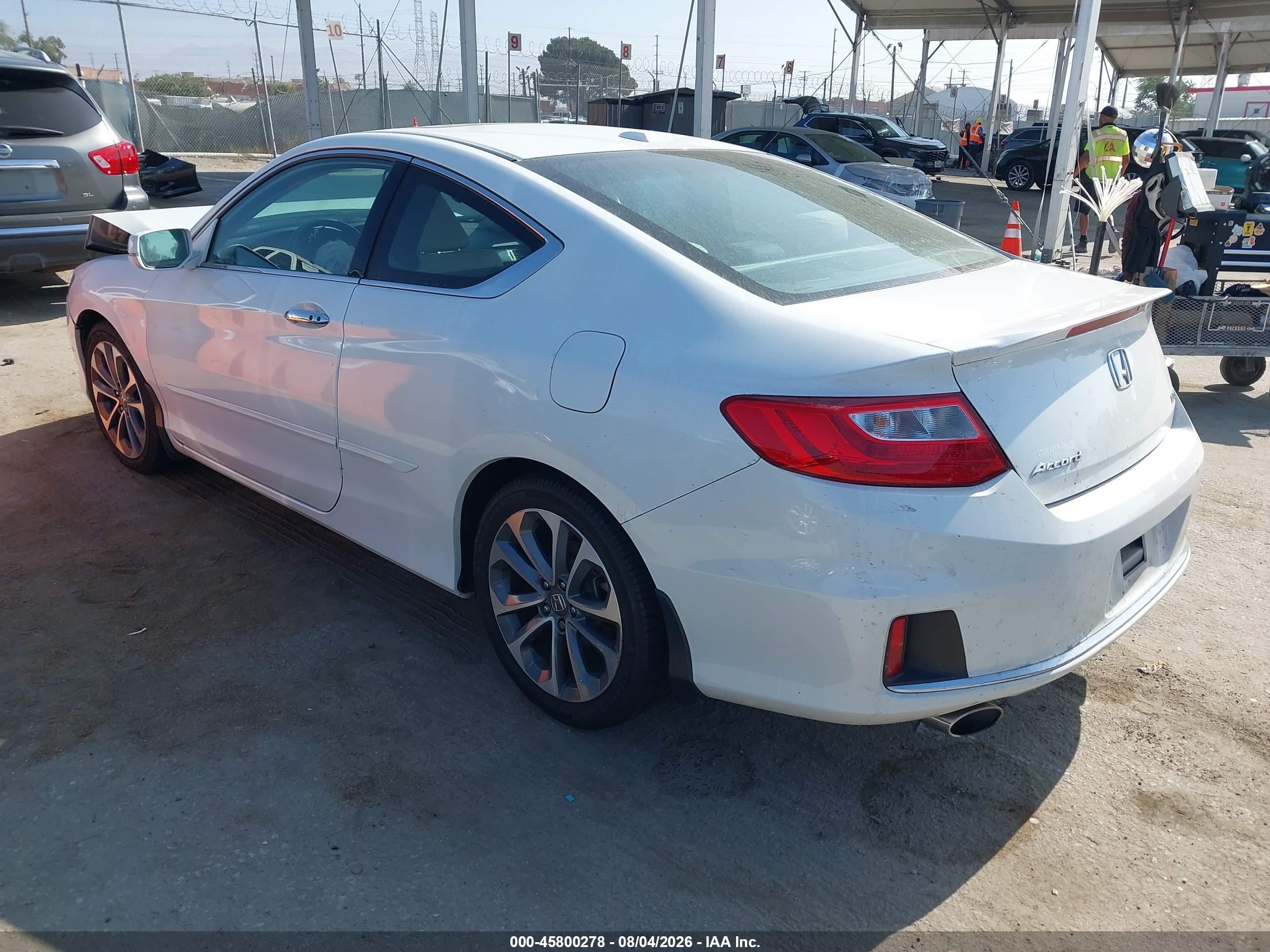 2015 Honda Accord Ex-l V-6 White vin: 1HGCT2B83FA005930