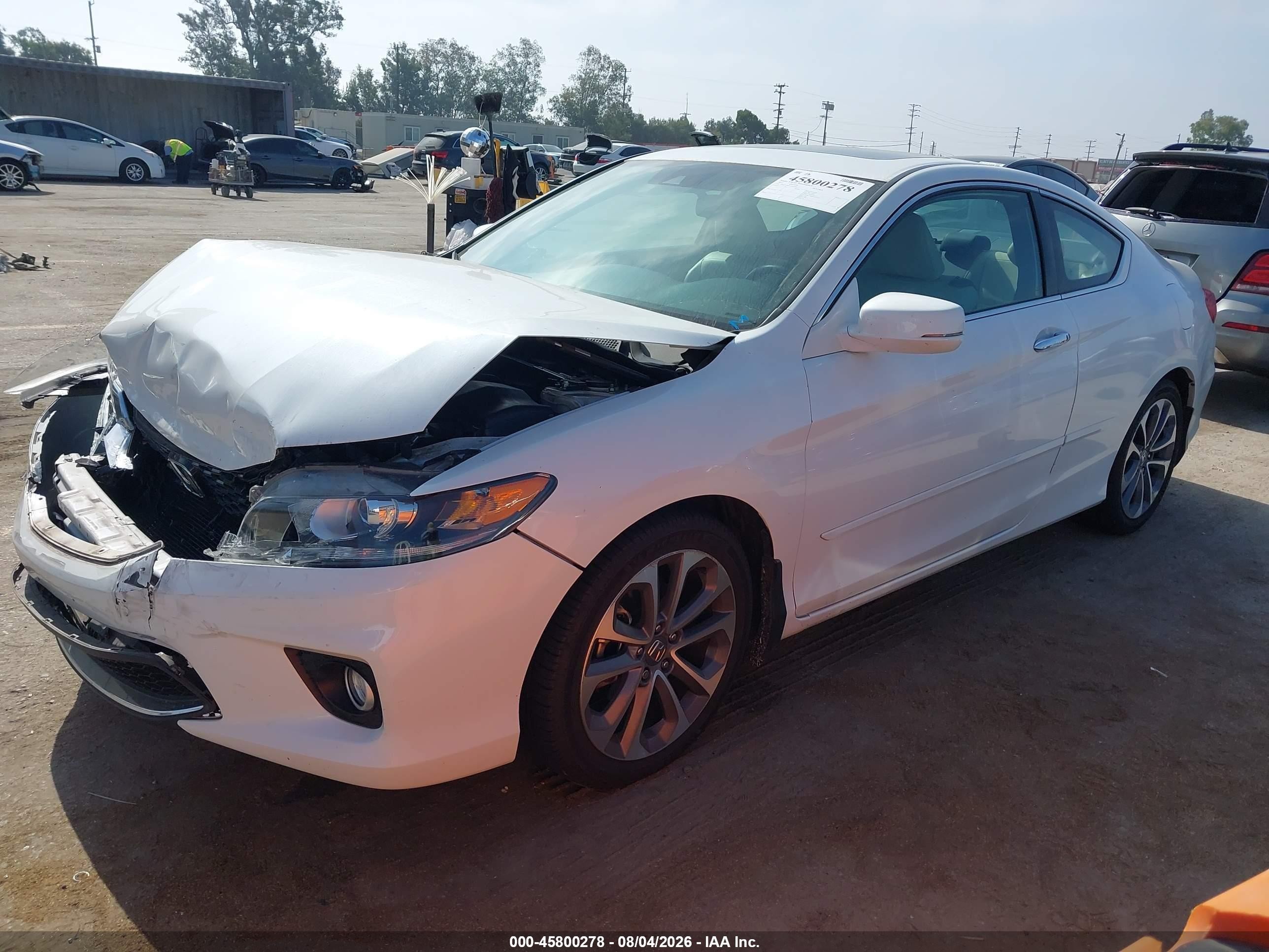 2015 Honda Accord Ex-l V-6 White vin: 1HGCT2B83FA005930