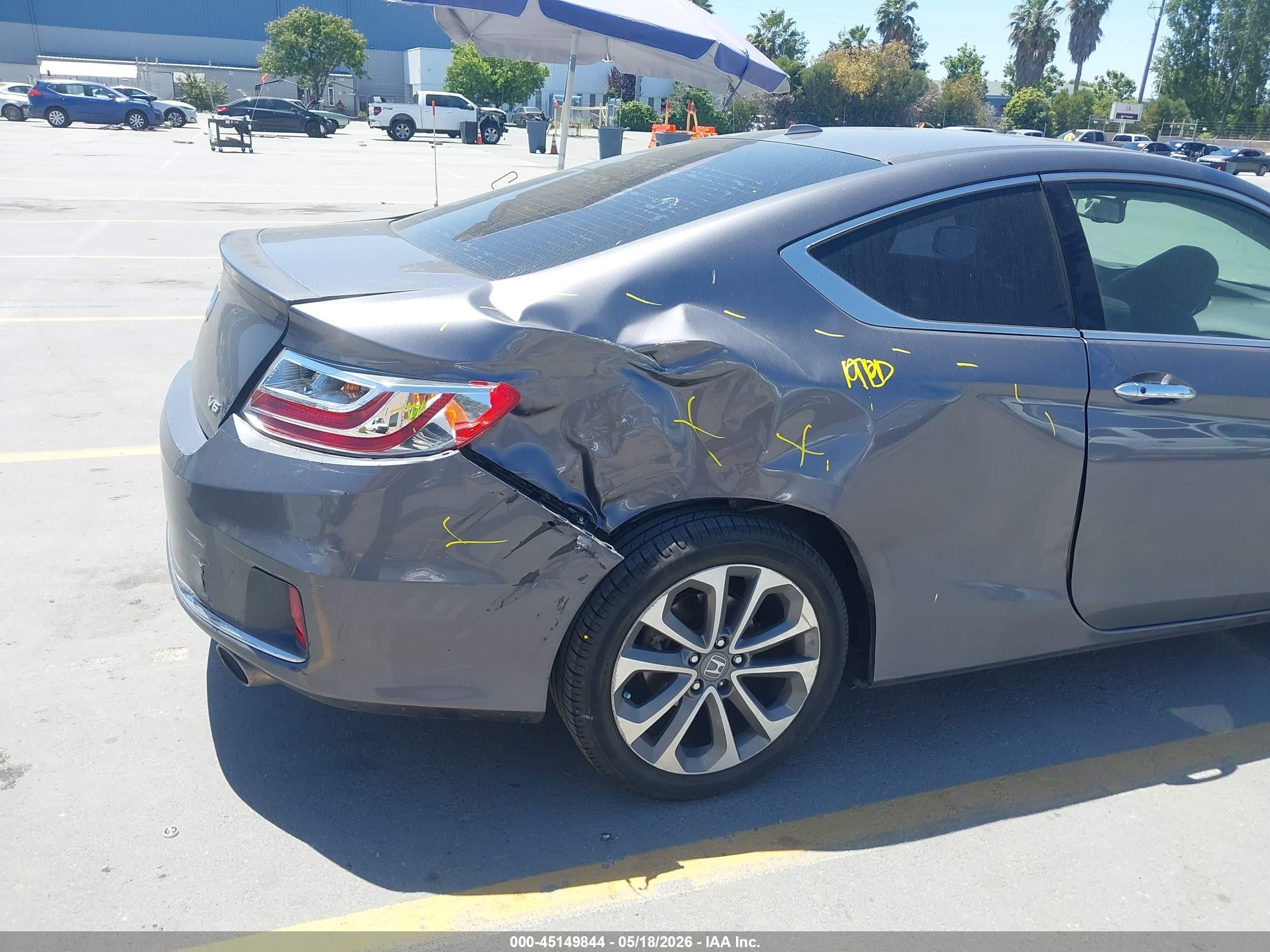2015 Honda Accord Ex-l V-6 Gray vin: 1HGCT2B83FA006236