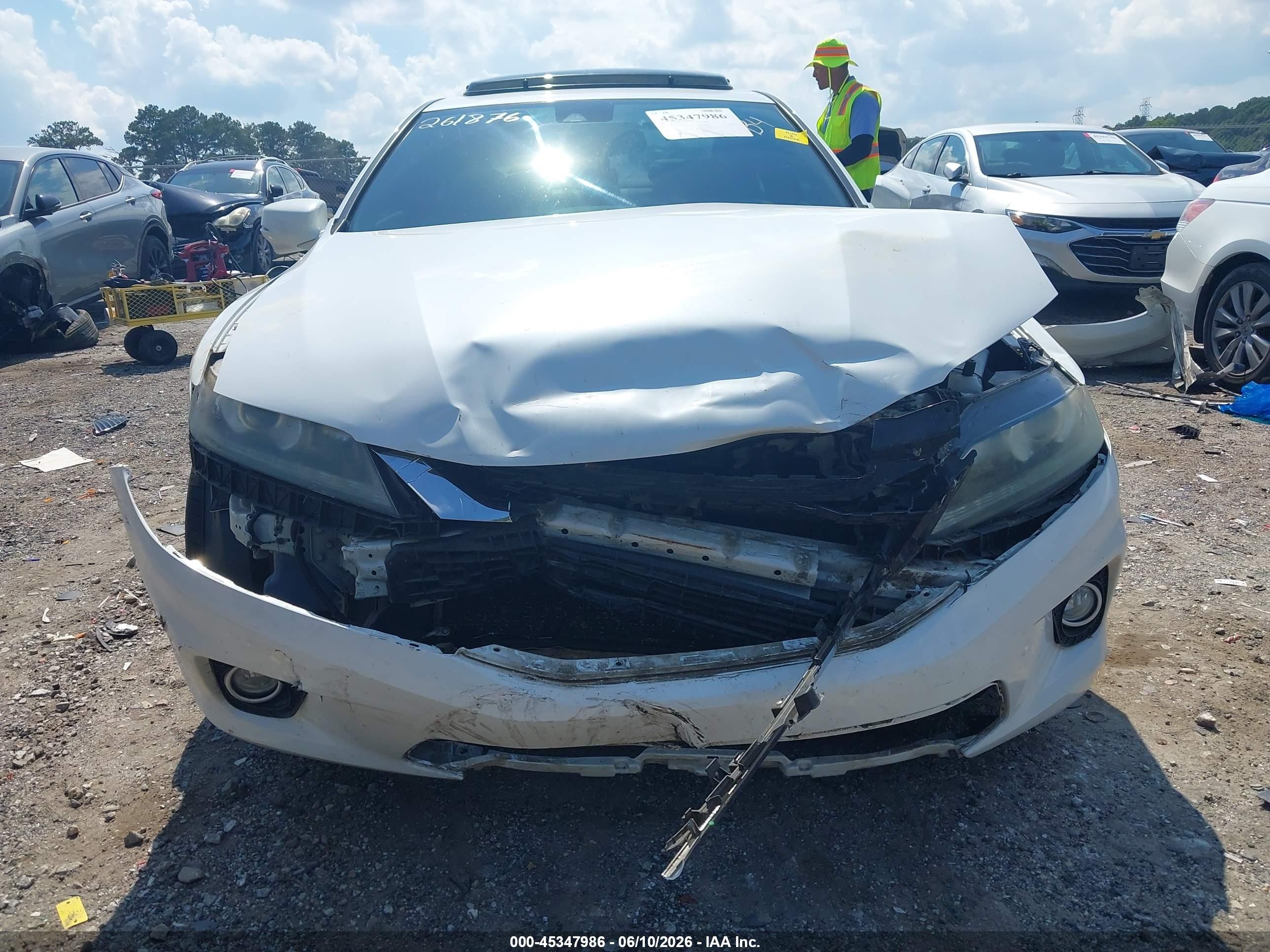 2015 Honda Accord Ex-l V-6 White vin: 1HGCT2B83FA006446