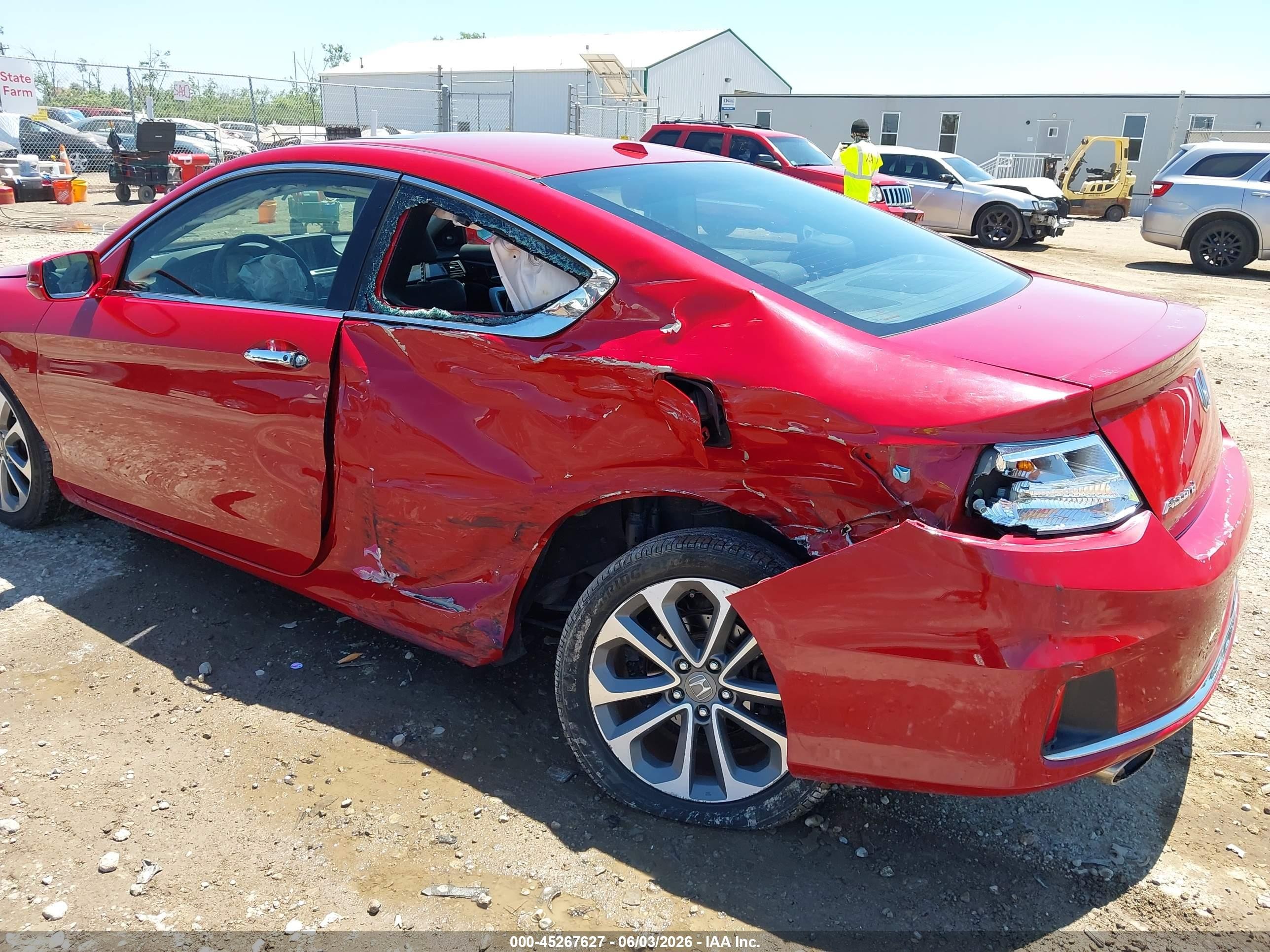 2013 Honda Accord Ex-l V-6 Red vin: 1HGCT2B84DA007893