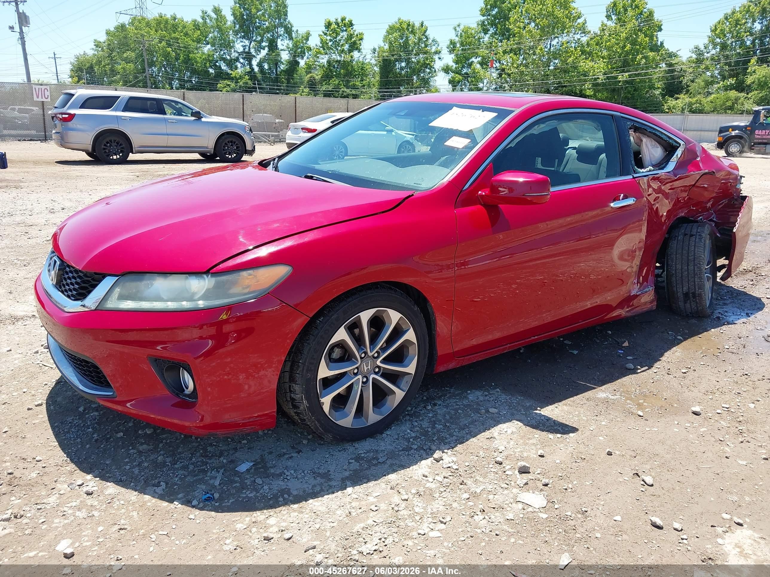 2013 Honda Accord Ex-l V-6 Red vin: 1HGCT2B84DA007893
