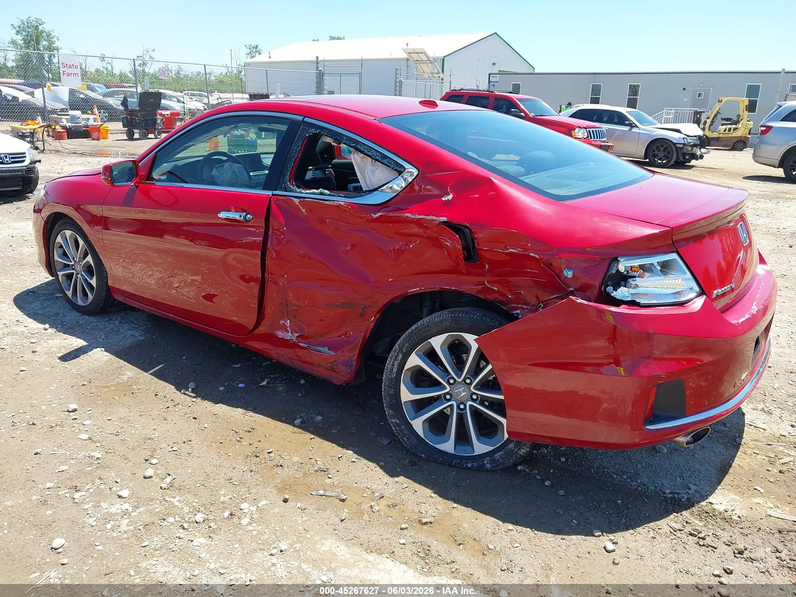 2013 Honda Accord Ex-l V-6 Red vin: 1HGCT2B84DA007893