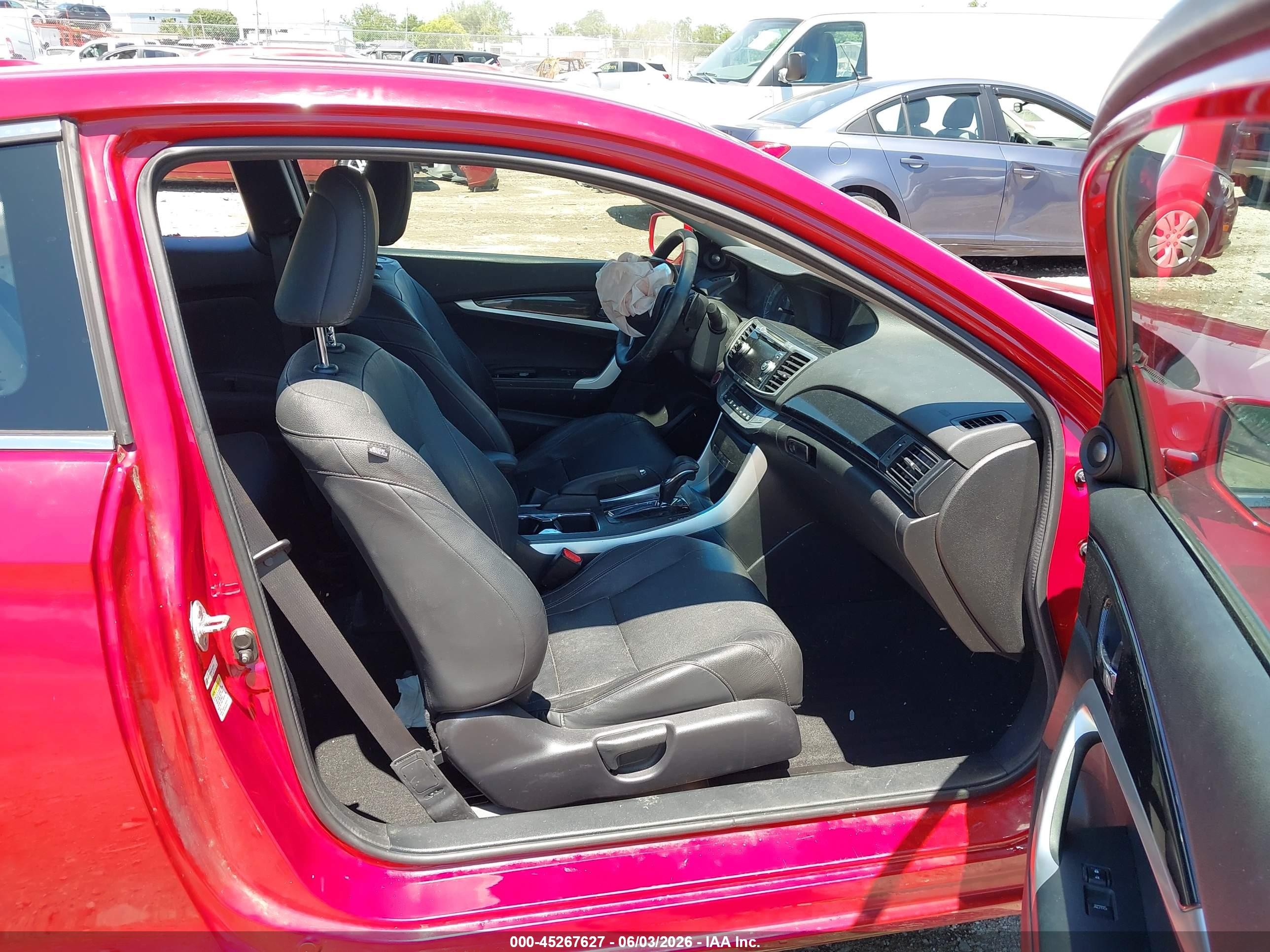2013 Honda Accord Ex-l V-6 Red vin: 1HGCT2B84DA007893