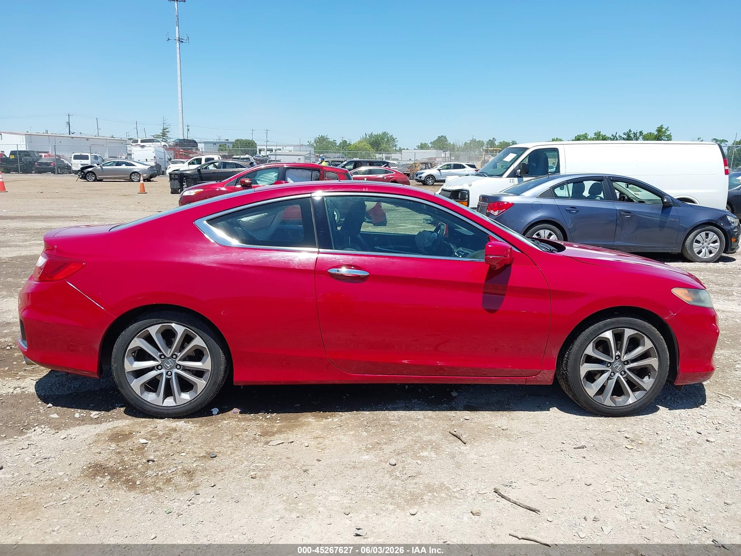 2013 Honda Accord Ex-l V-6 Red vin: 1HGCT2B84DA007893