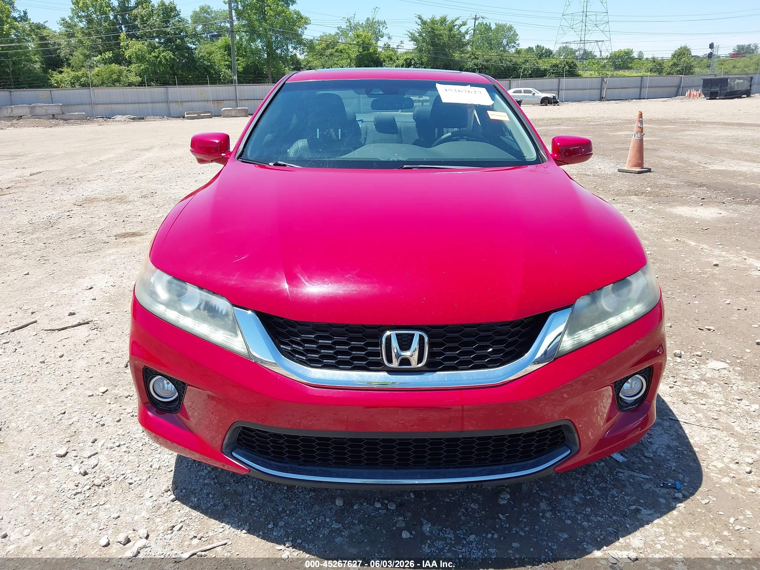 2013 Honda Accord Ex-l V-6 Red vin: 1HGCT2B84DA007893