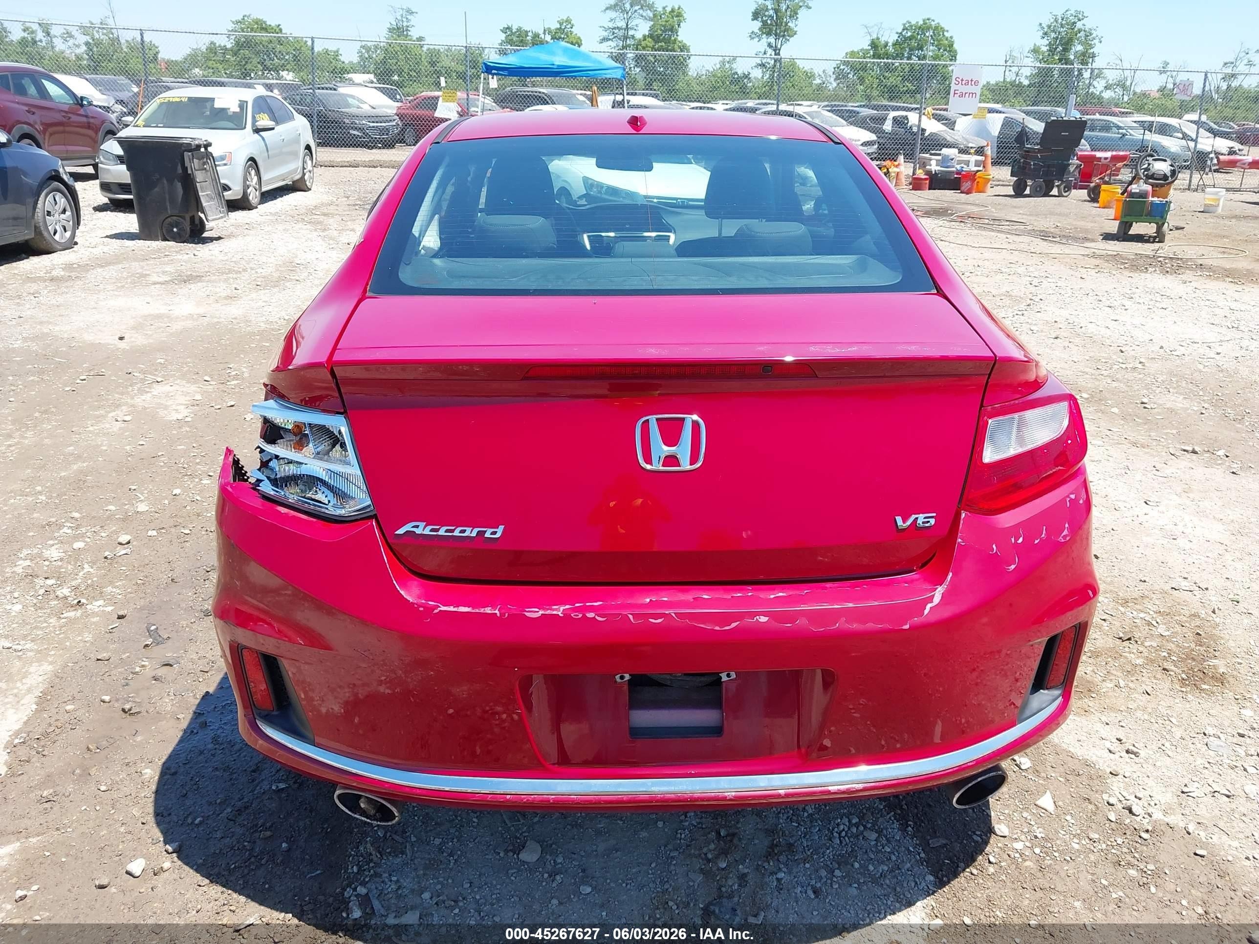 2013 Honda Accord Ex-l V-6 Red vin: 1HGCT2B84DA007893