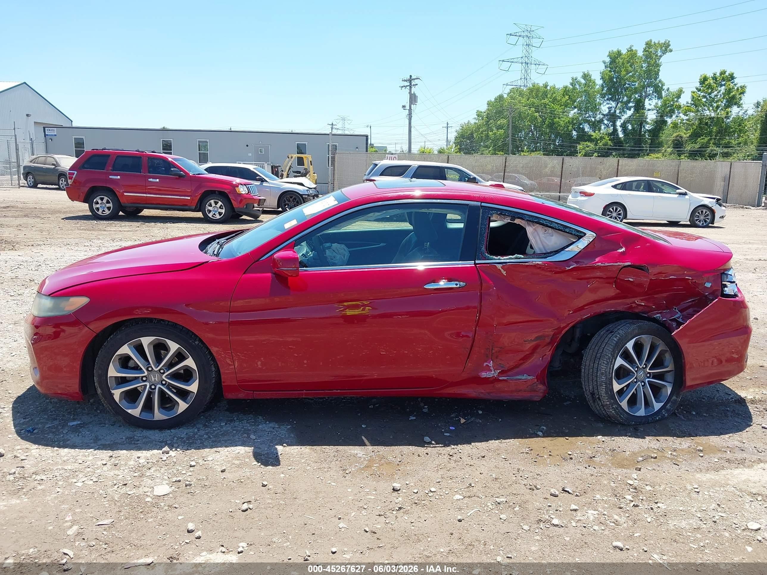 2013 Honda Accord Ex-l V-6 Red vin: 1HGCT2B84DA007893