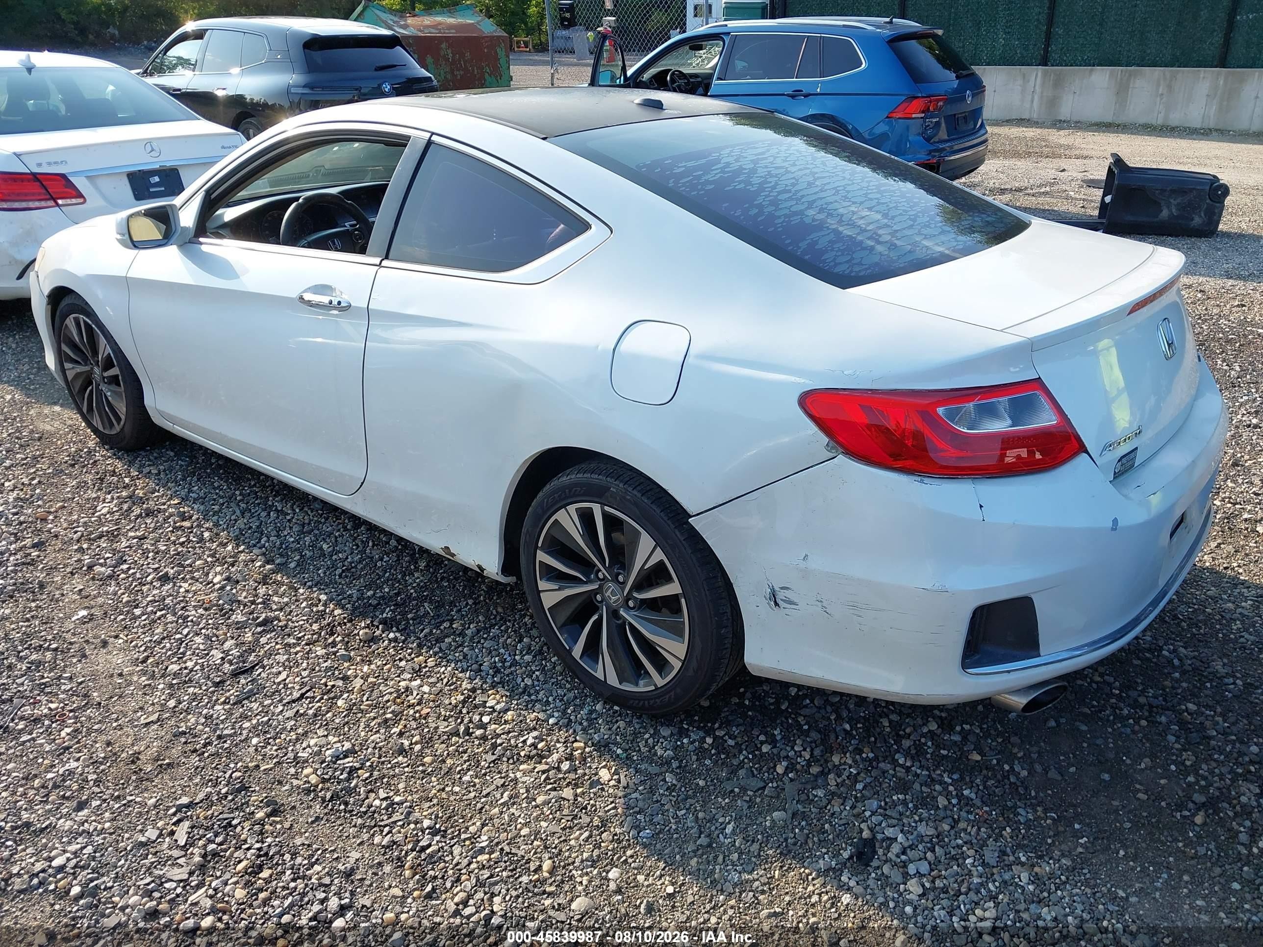 2014 Honda Accord Ex-l V-6 White vin: 1HGCT2B84EA000525