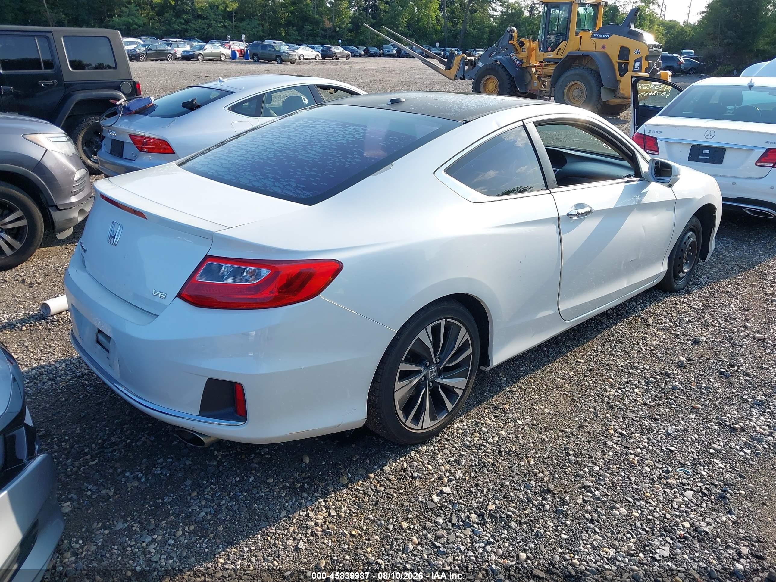 2014 Honda Accord Ex-l V-6 White vin: 1HGCT2B84EA000525