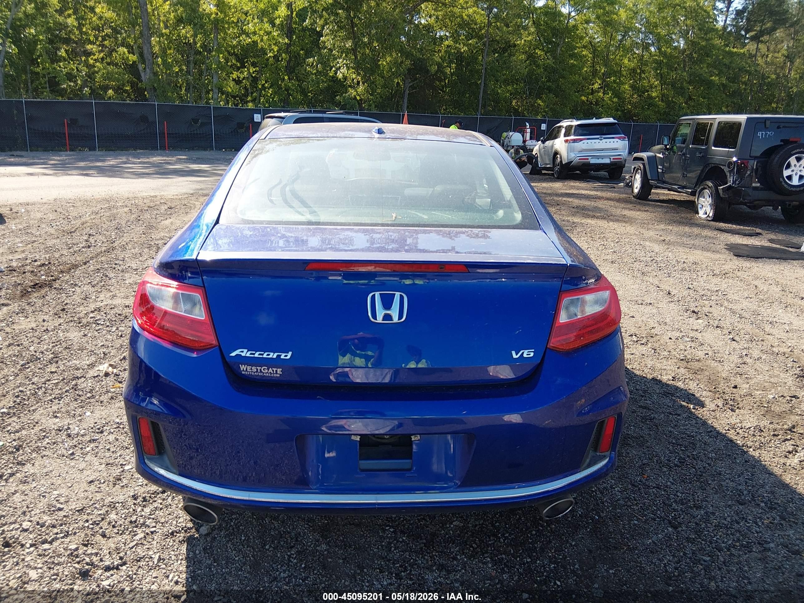 2015 Honda Accord Ex-l V-6 Синий vin: 1HGCT2B84FA007198