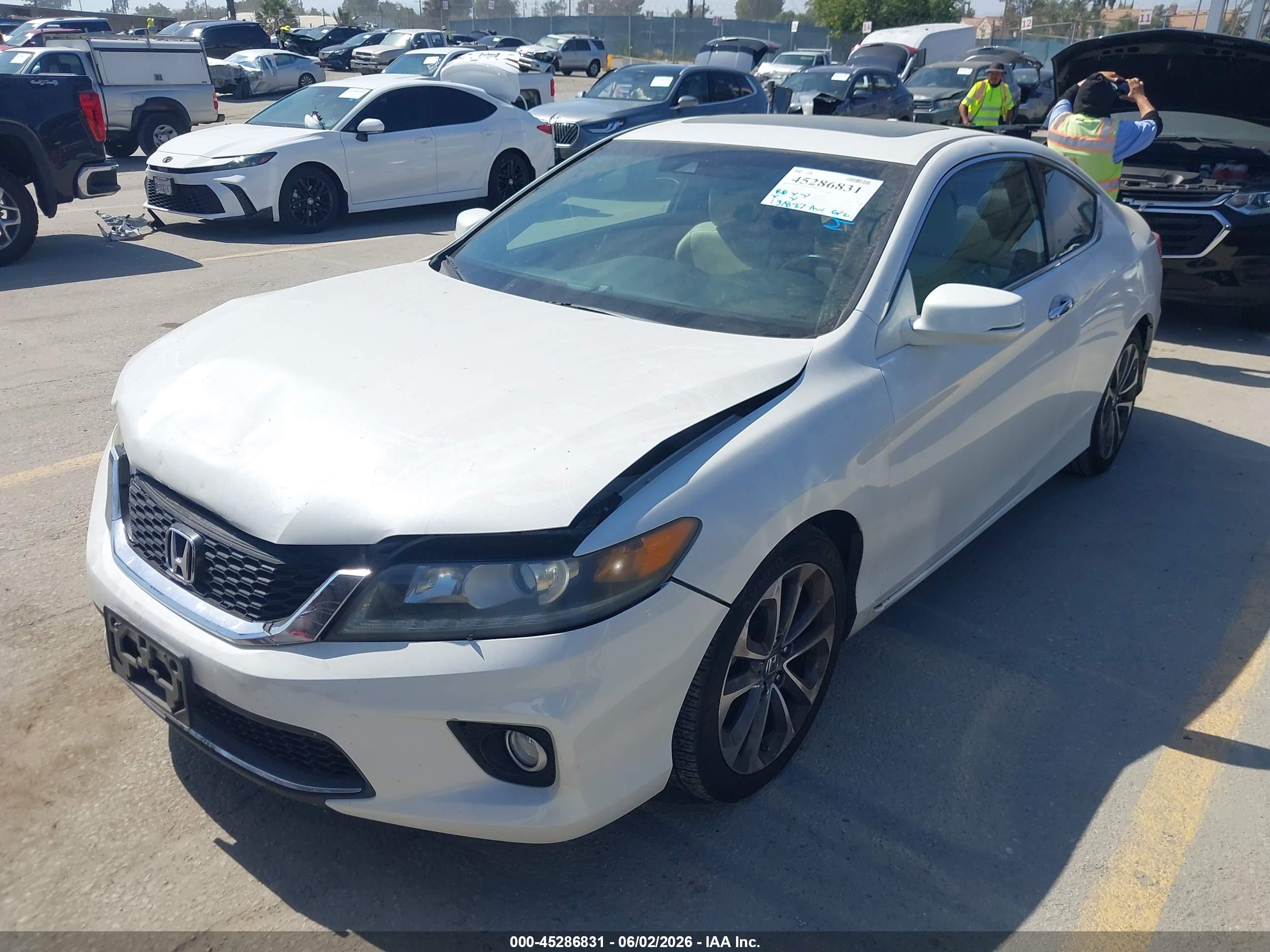 2013 Honda Accord Ex-l V-6 Белый vin: 1HGCT2B85DA000290