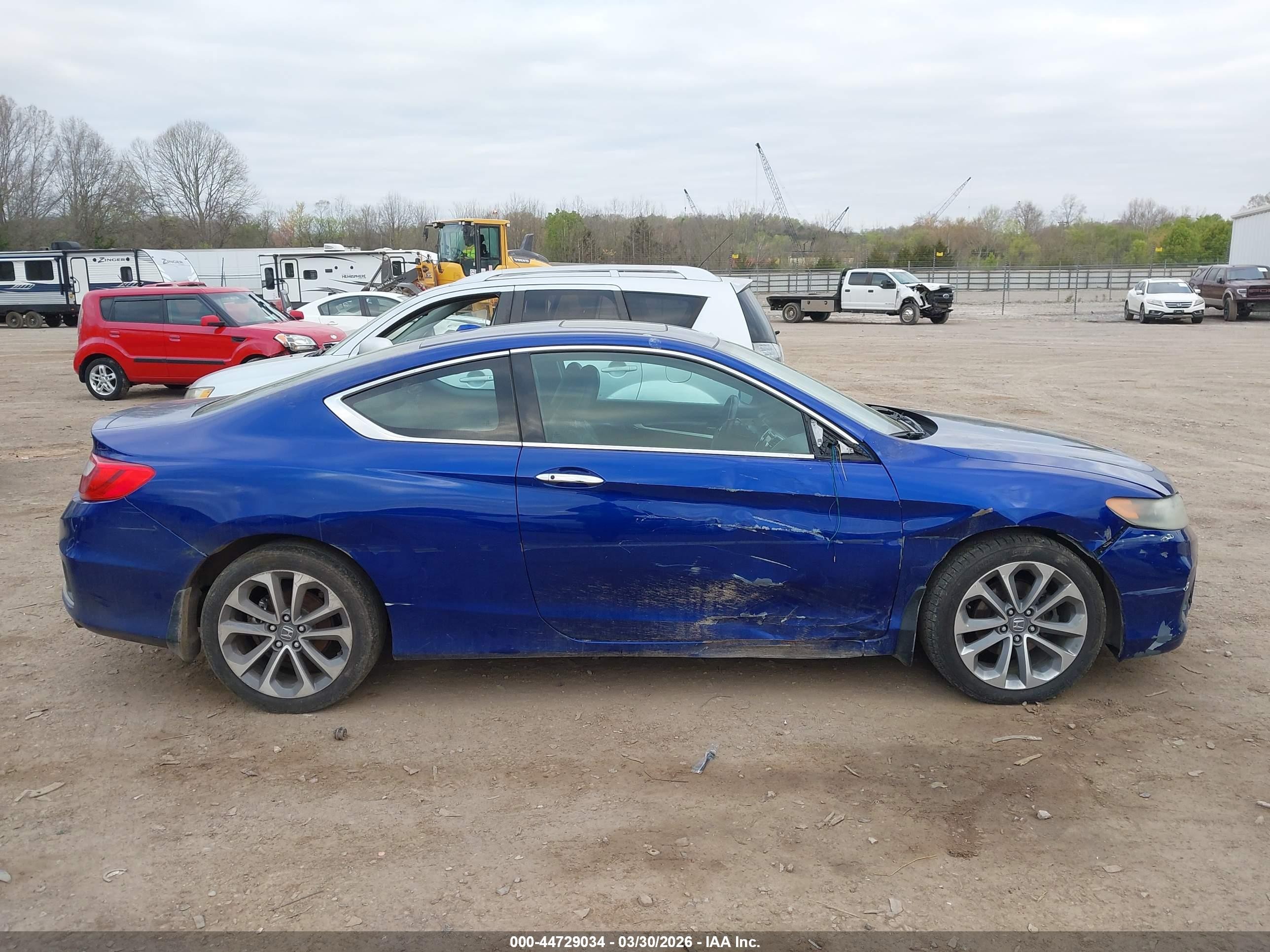2014 Honda Accord Ex-l V-6 Blue vin: 1HGCT2B85EA003045
