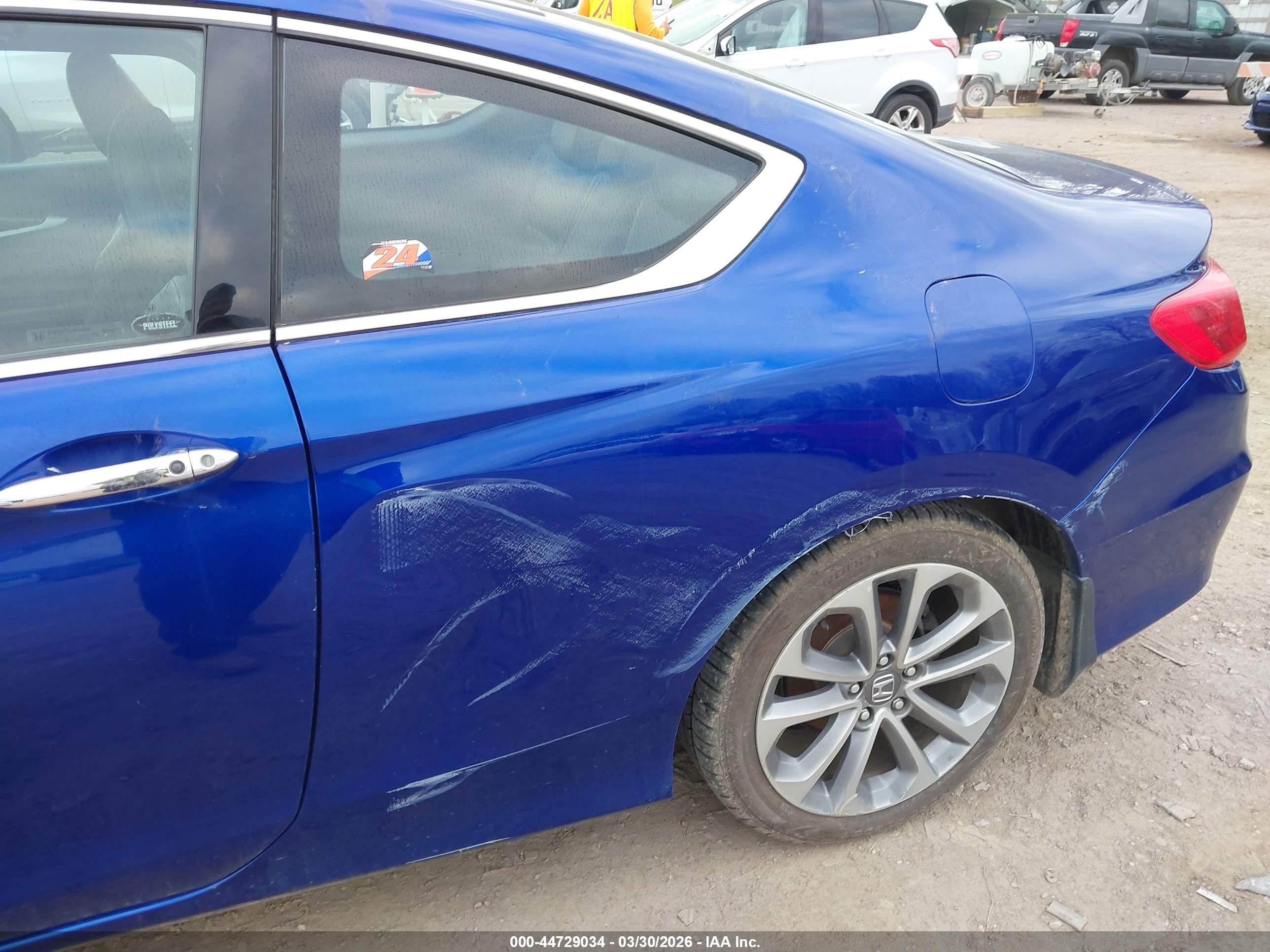 2014 Honda Accord Ex-l V-6 Blue vin: 1HGCT2B85EA003045