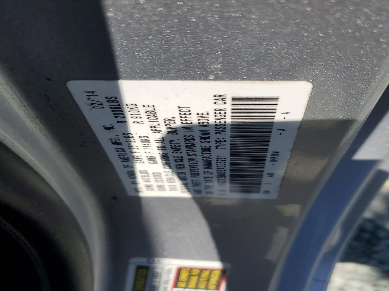 2014 Honda Accord Exl Silver vin: 1HGCT2B85EA005281