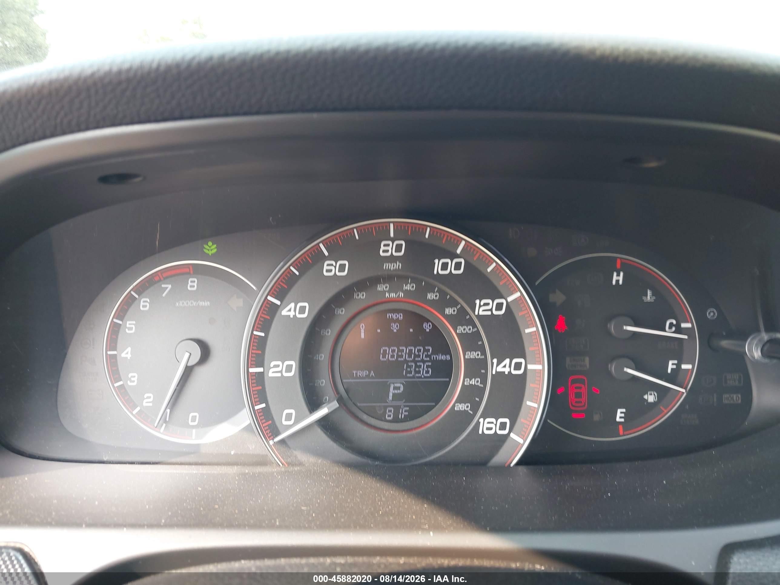 2015 Honda Accord Ex-l V-6 Черный vin: 1HGCT2B85FA007372