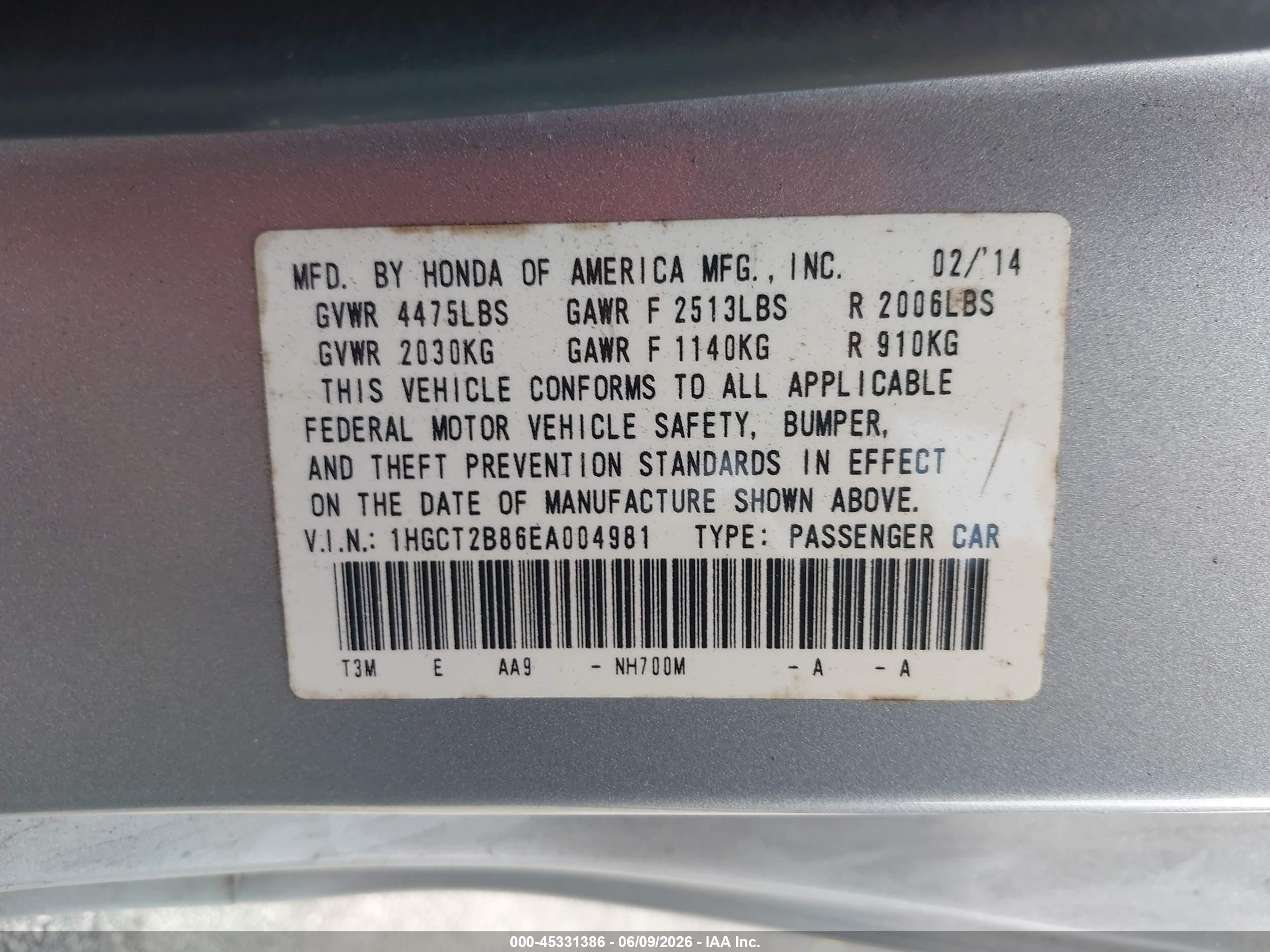 2014 Honda Accord Ex-l V-6 Silver vin: 1HGCT2B86EA004981