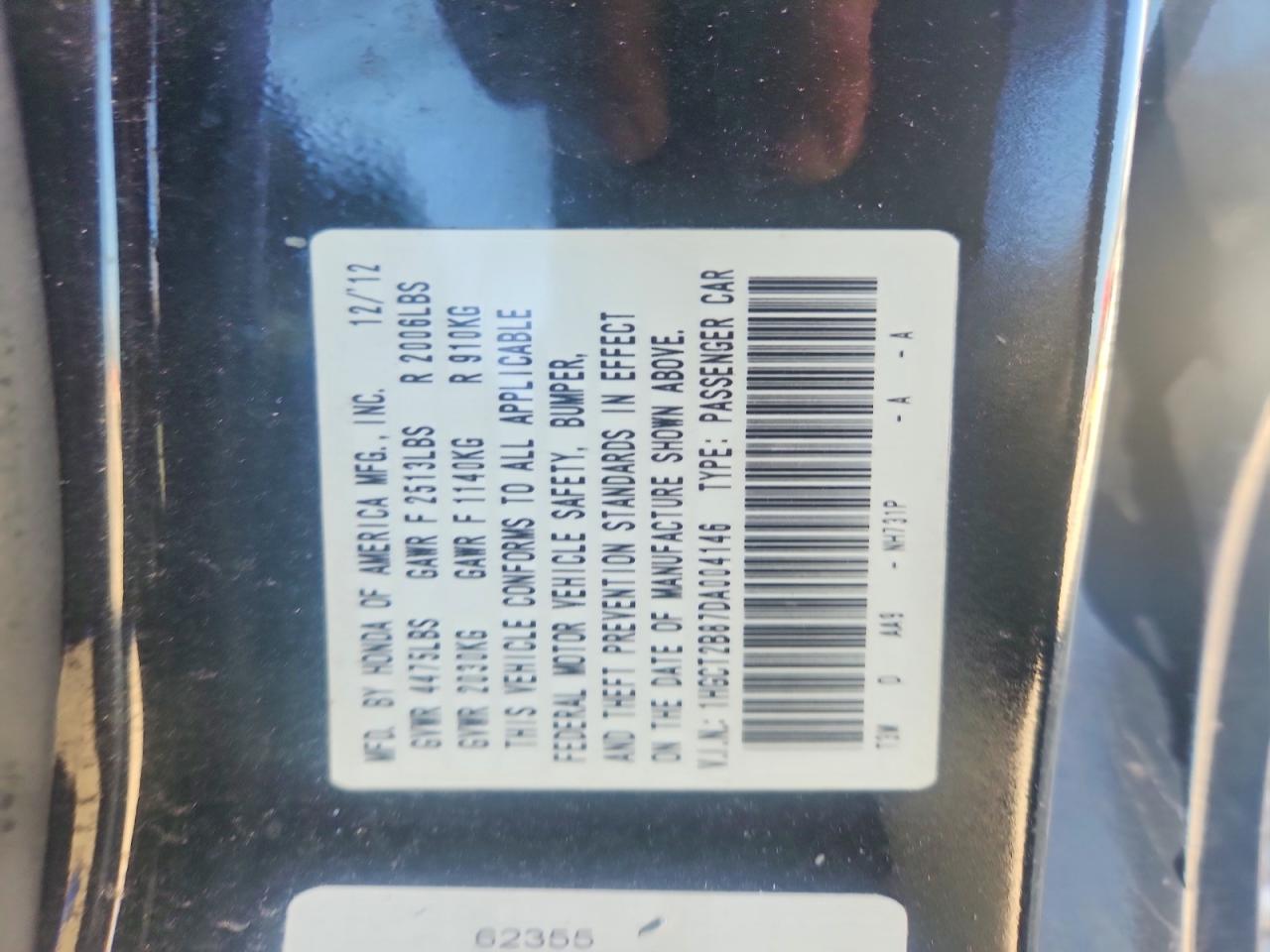 2013 Honda Accord Exl Black vin: 1HGCT2B87DA004146