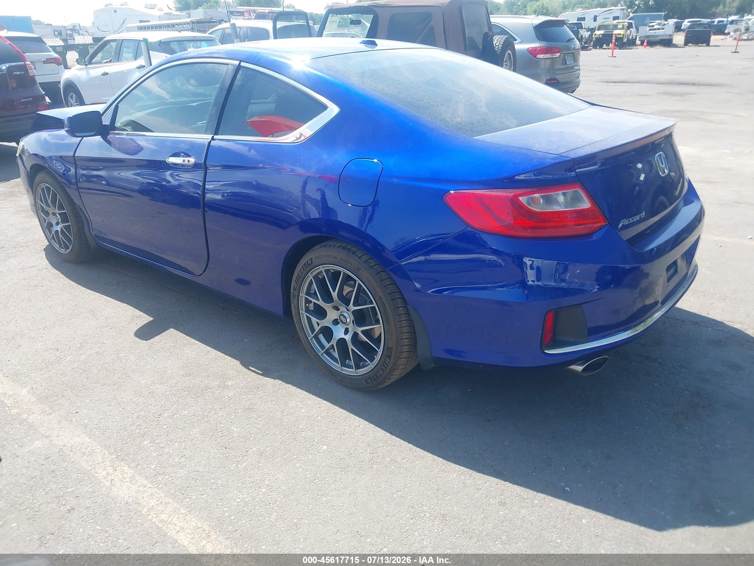 2013 Honda Accord Ex-l V-6 Blue vin: 1HGCT2B87DA007693