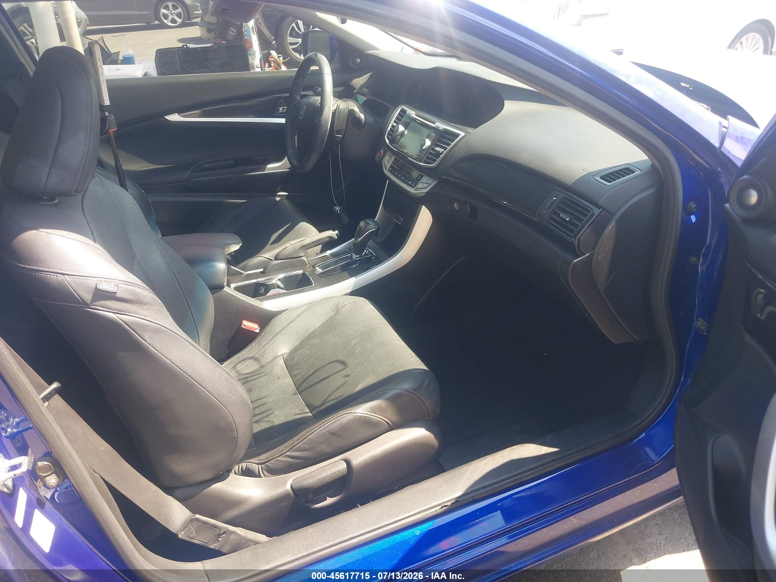 2013 Honda Accord Ex-l V-6 Blue vin: 1HGCT2B87DA007693