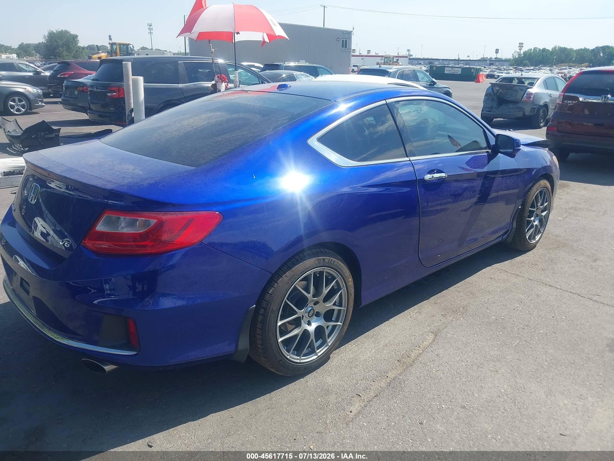 2013 Honda Accord Ex-l V-6 Blue vin: 1HGCT2B87DA007693