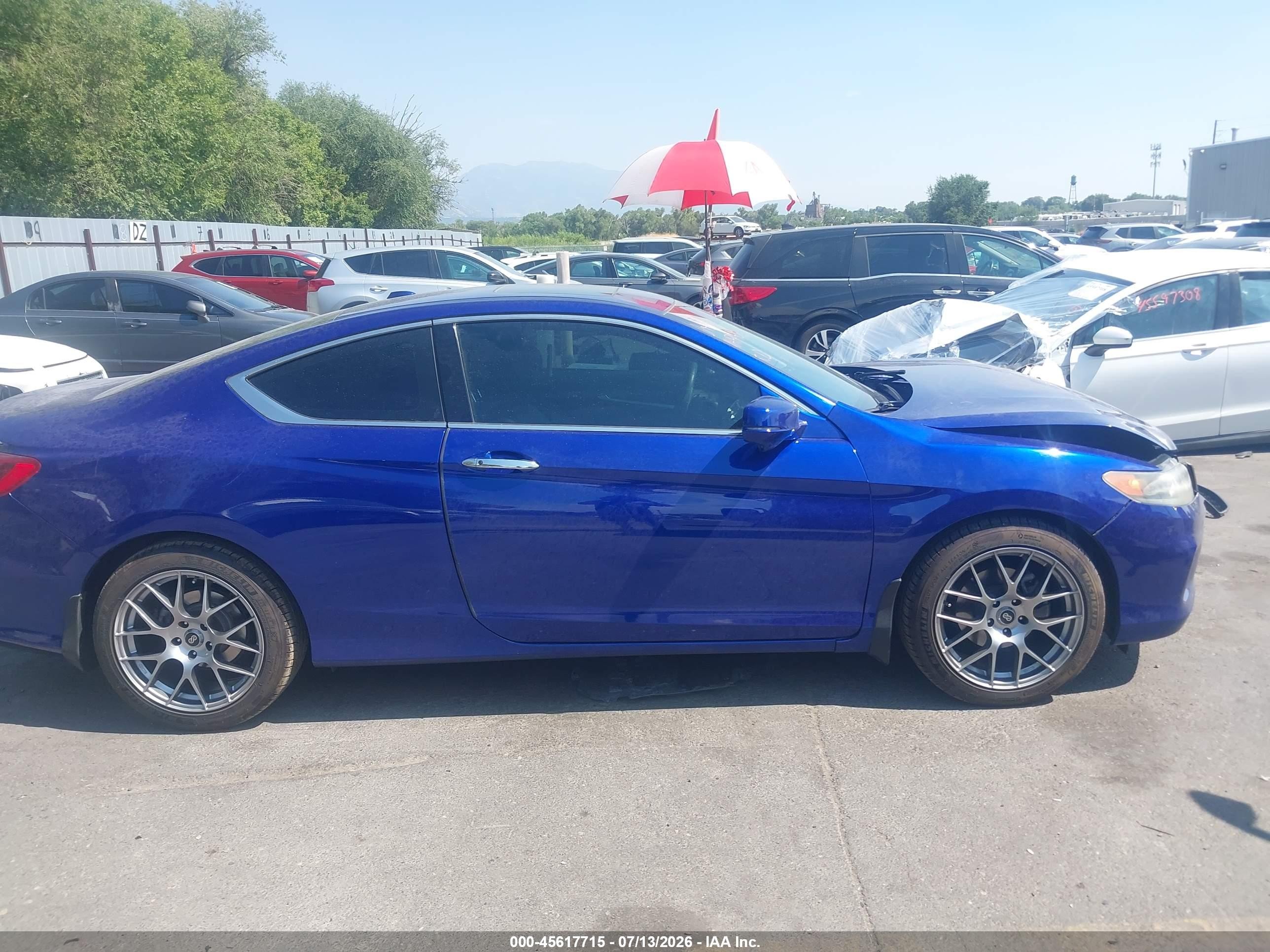 2013 Honda Accord Ex-l V-6 Blue vin: 1HGCT2B87DA007693
