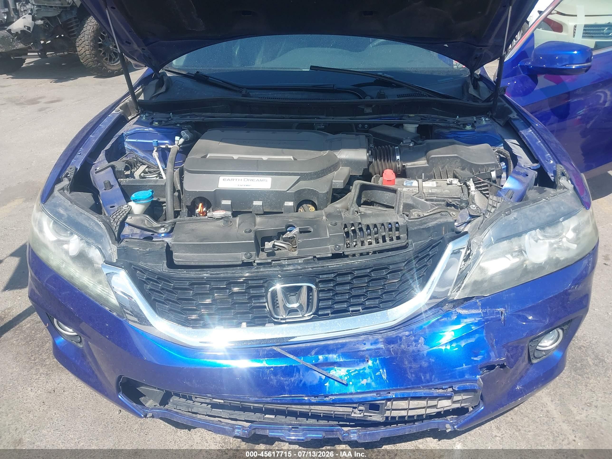 2013 Honda Accord Ex-l V-6 Blue vin: 1HGCT2B87DA007693