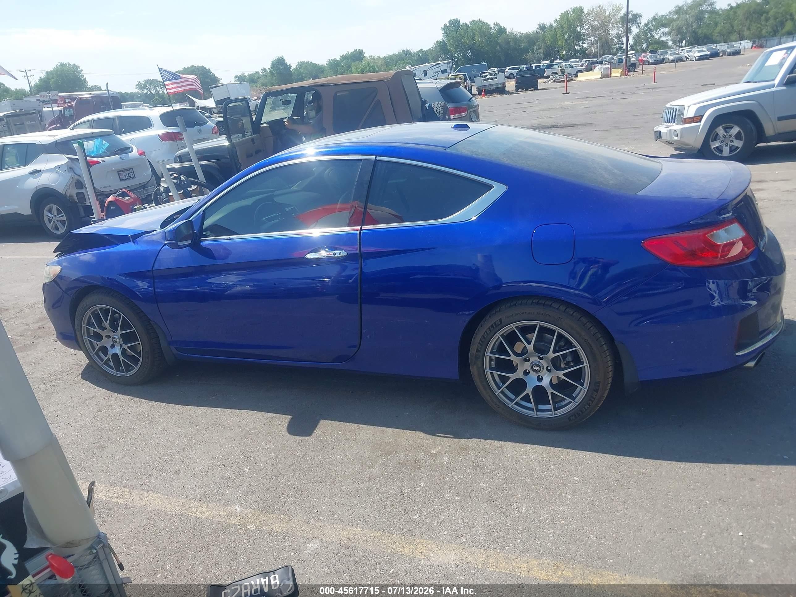 2013 Honda Accord Ex-l V-6 Blue vin: 1HGCT2B87DA007693
