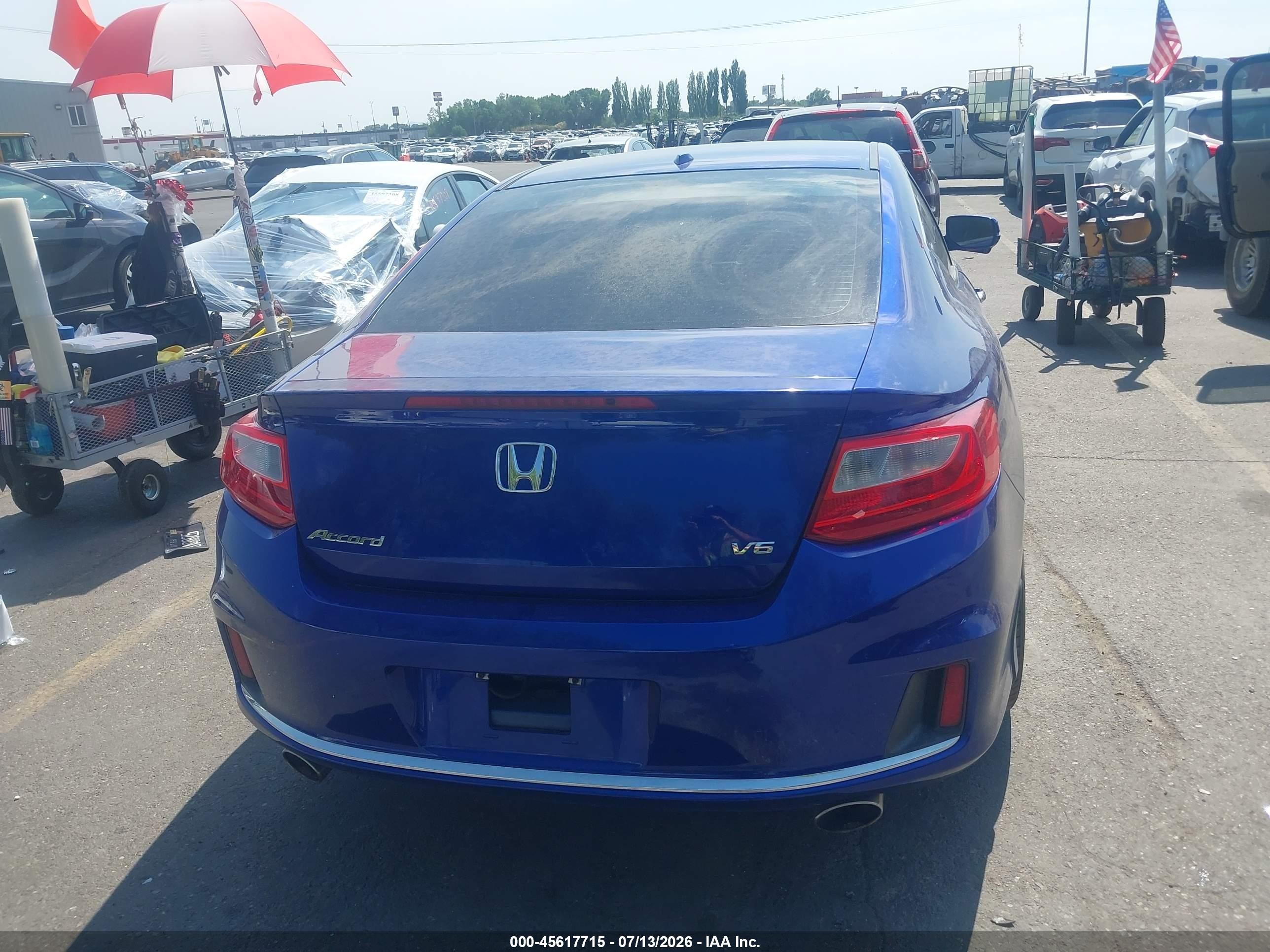 2013 Honda Accord Ex-l V-6 Blue vin: 1HGCT2B87DA007693